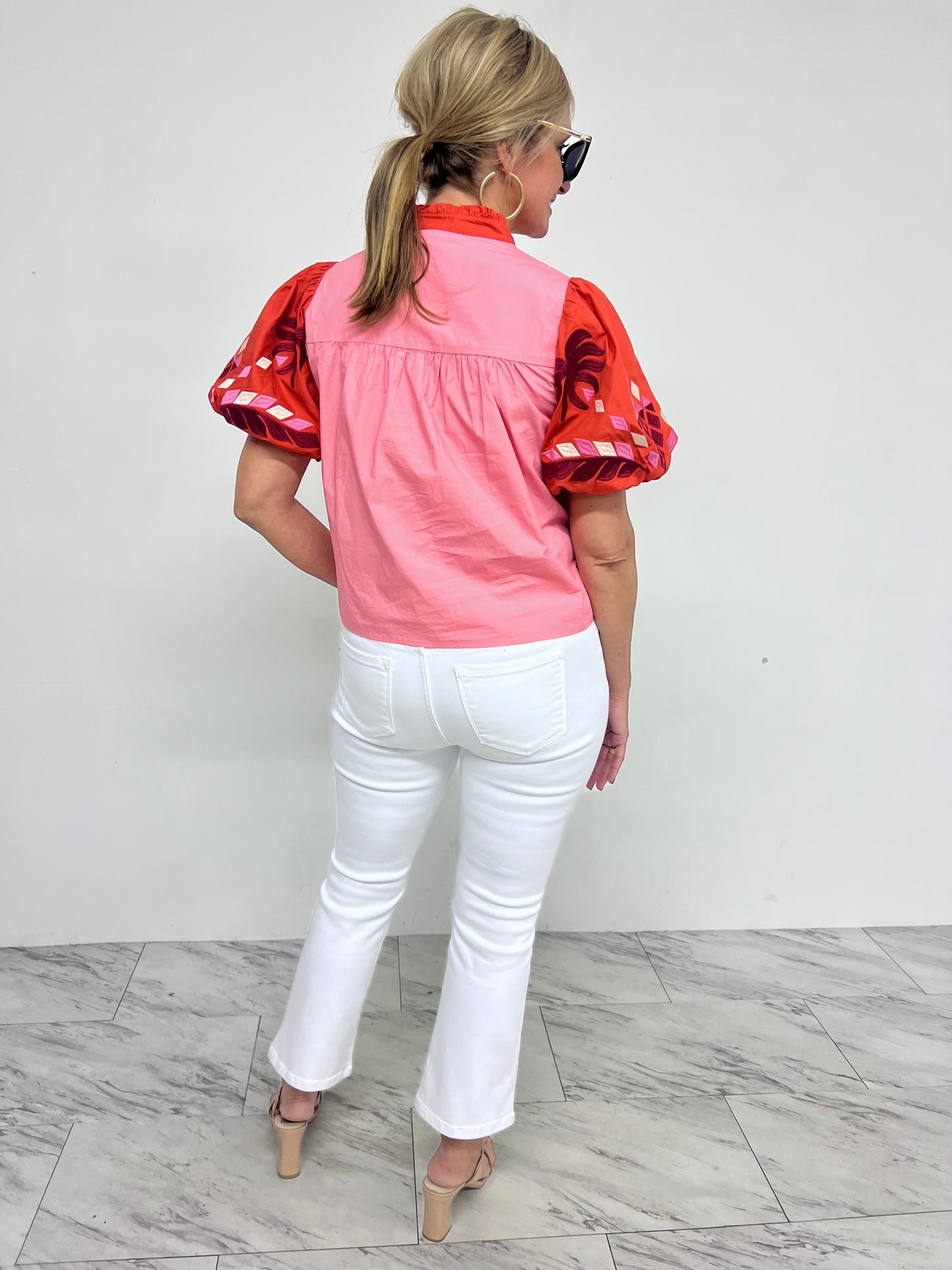 Elise Embroidered Top-FINAL SALE