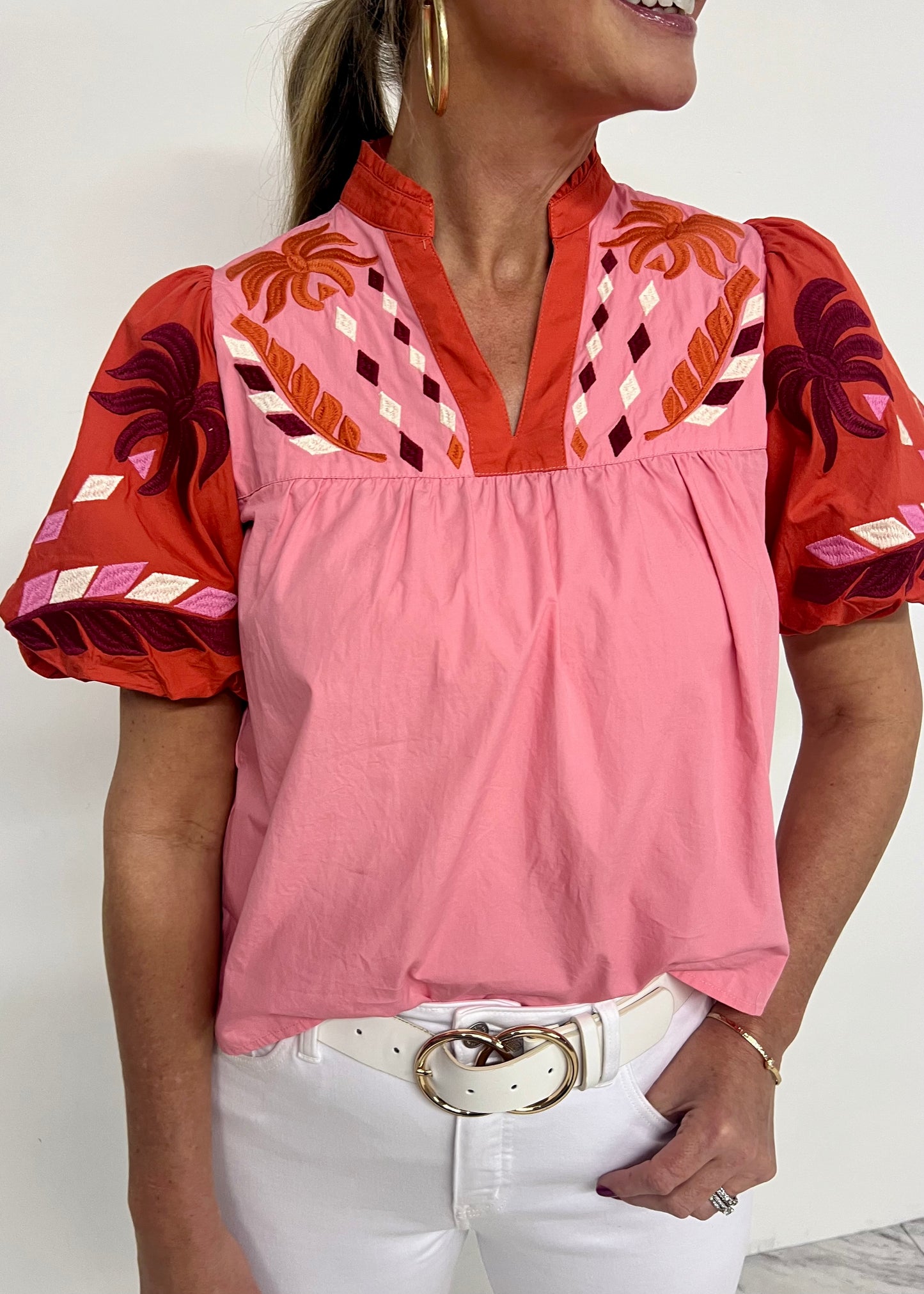 Elise Embroidered Top-FINAL SALE