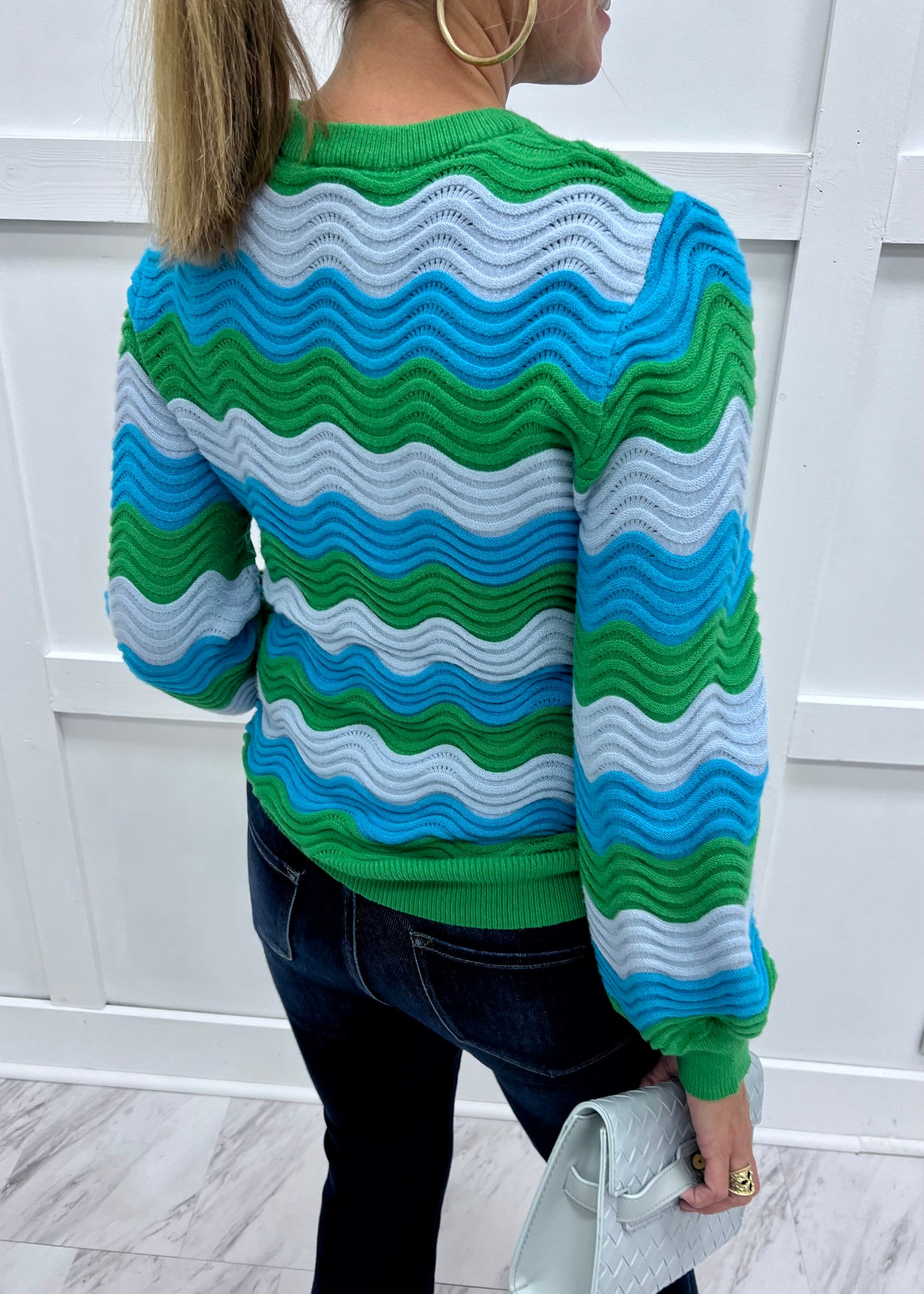 Zoe Knit Wavy Stripe Sweater