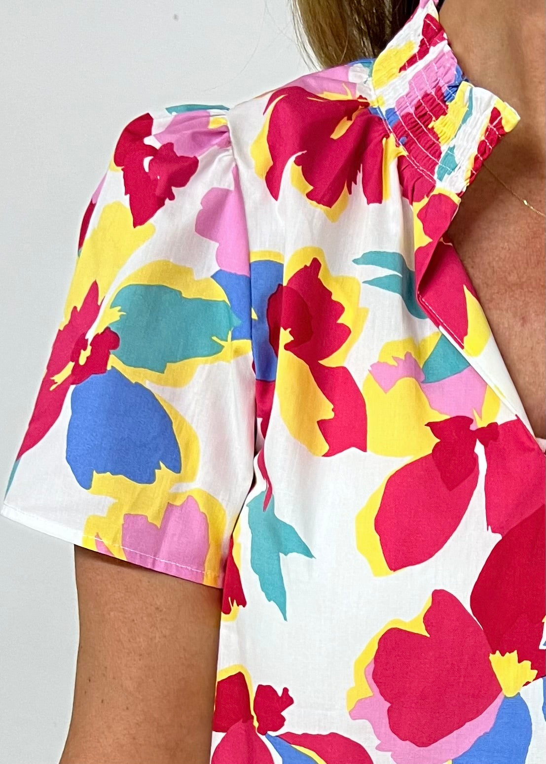 Bloom V.Neck Short Sleeve Top - FINAL SALE