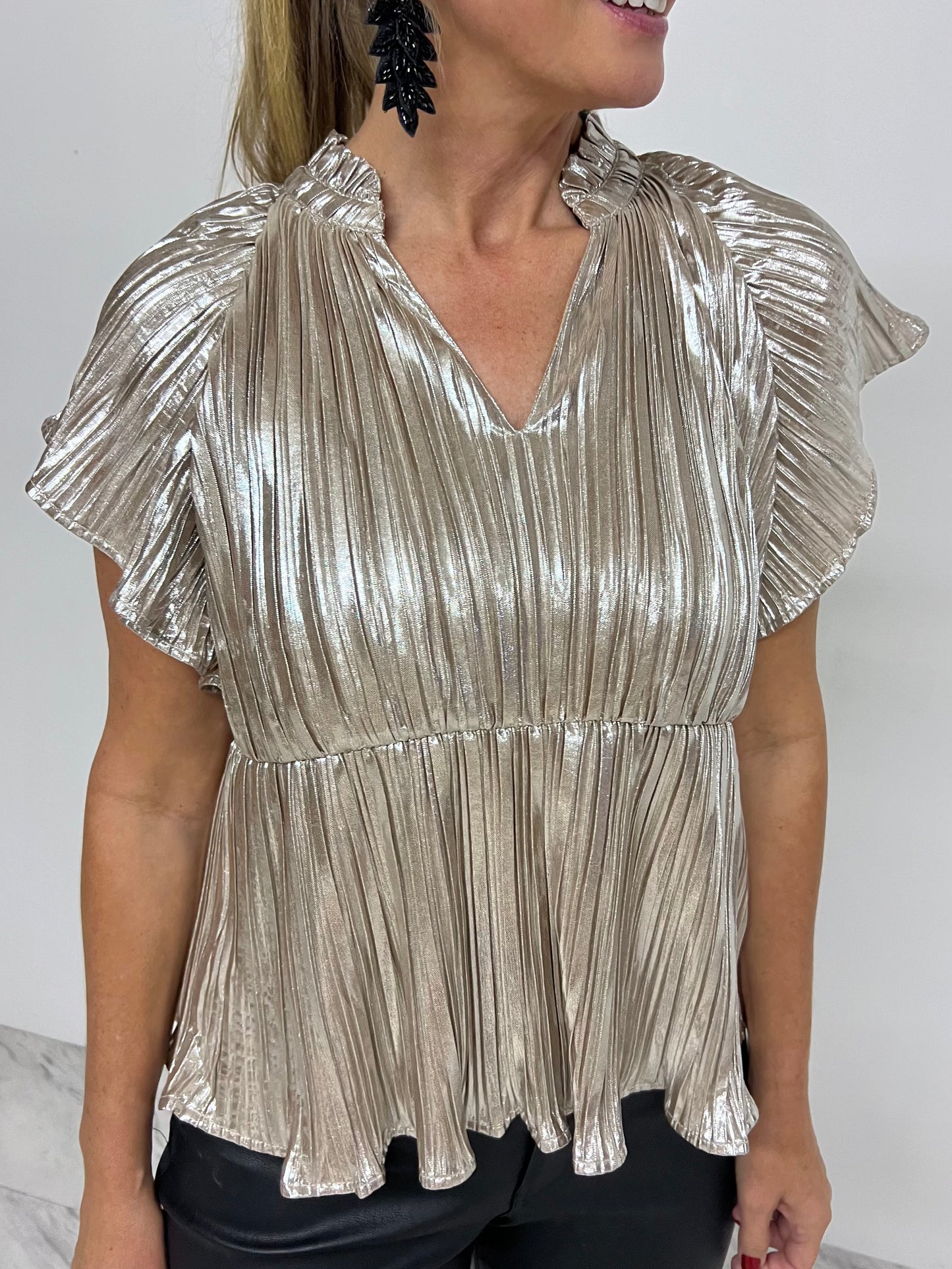 Holiday Dreams Metalic Top-FINAL SALE