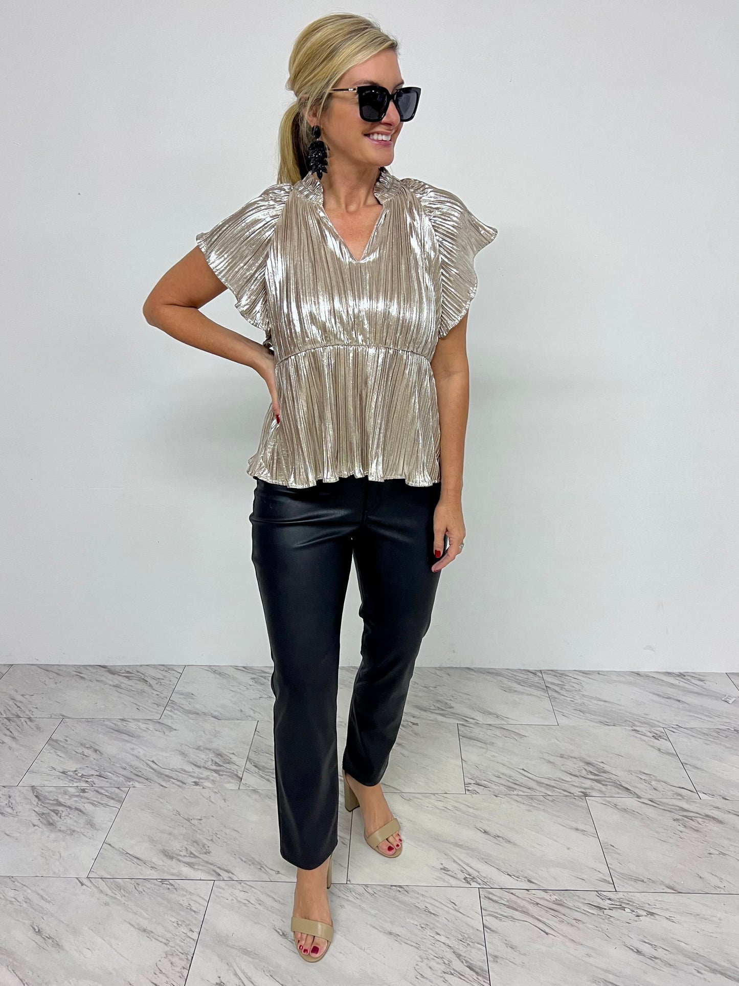 Holiday Dreams Metalic Top-FINAL SALE