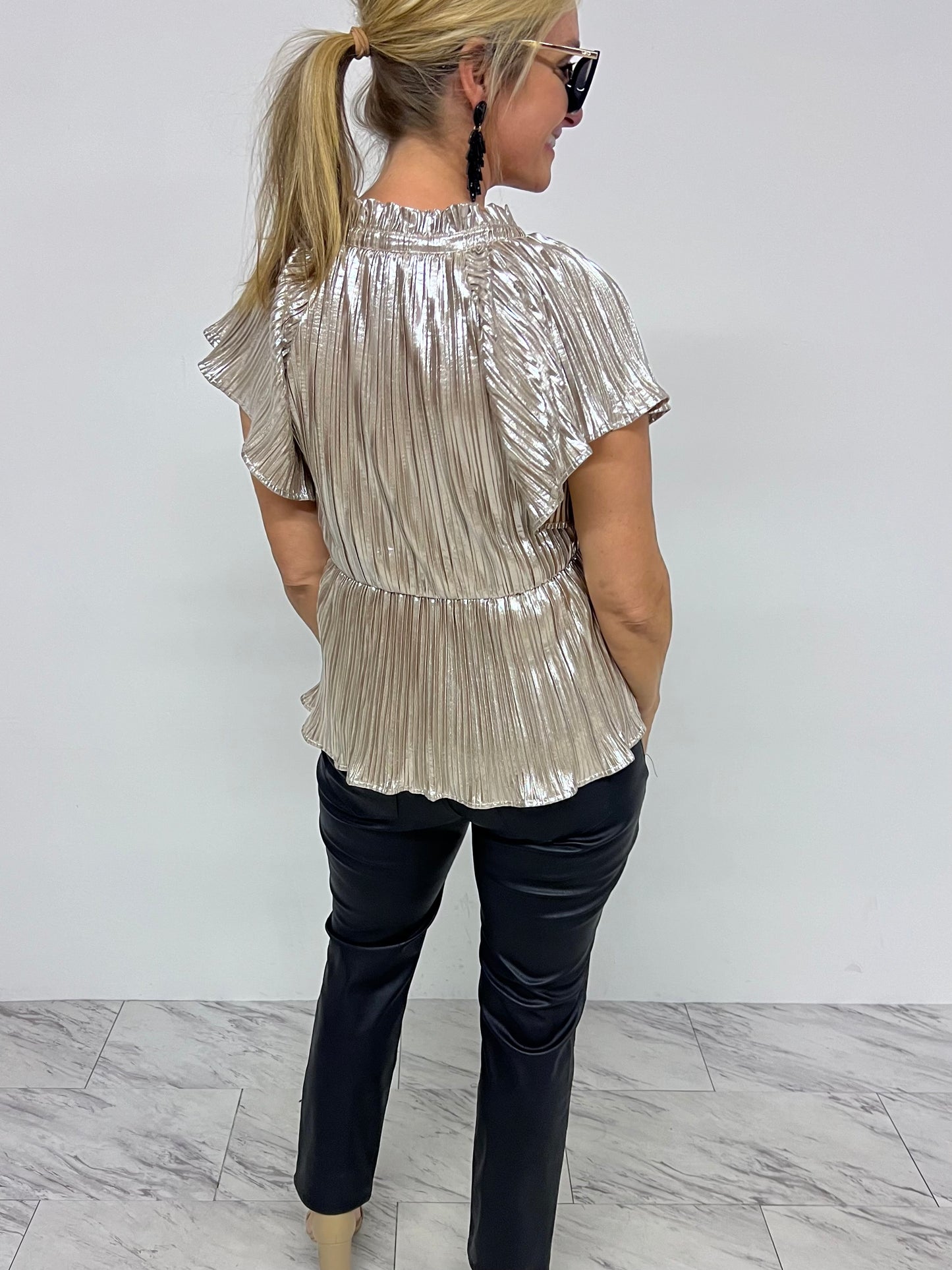 Holiday Dreams Metalic Top-FINAL SALE