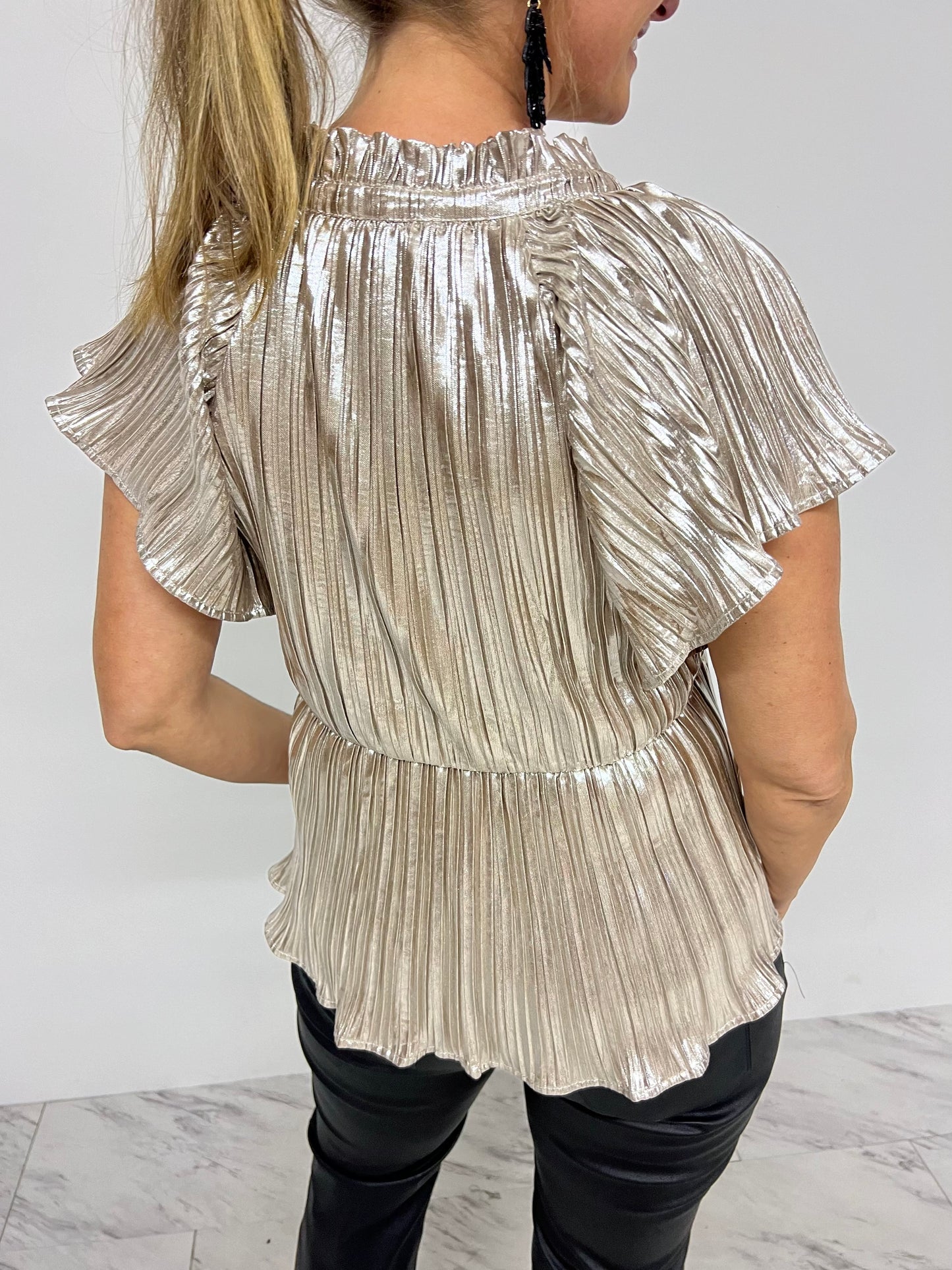 Holiday Dreams Metalic Top-FINAL SALE