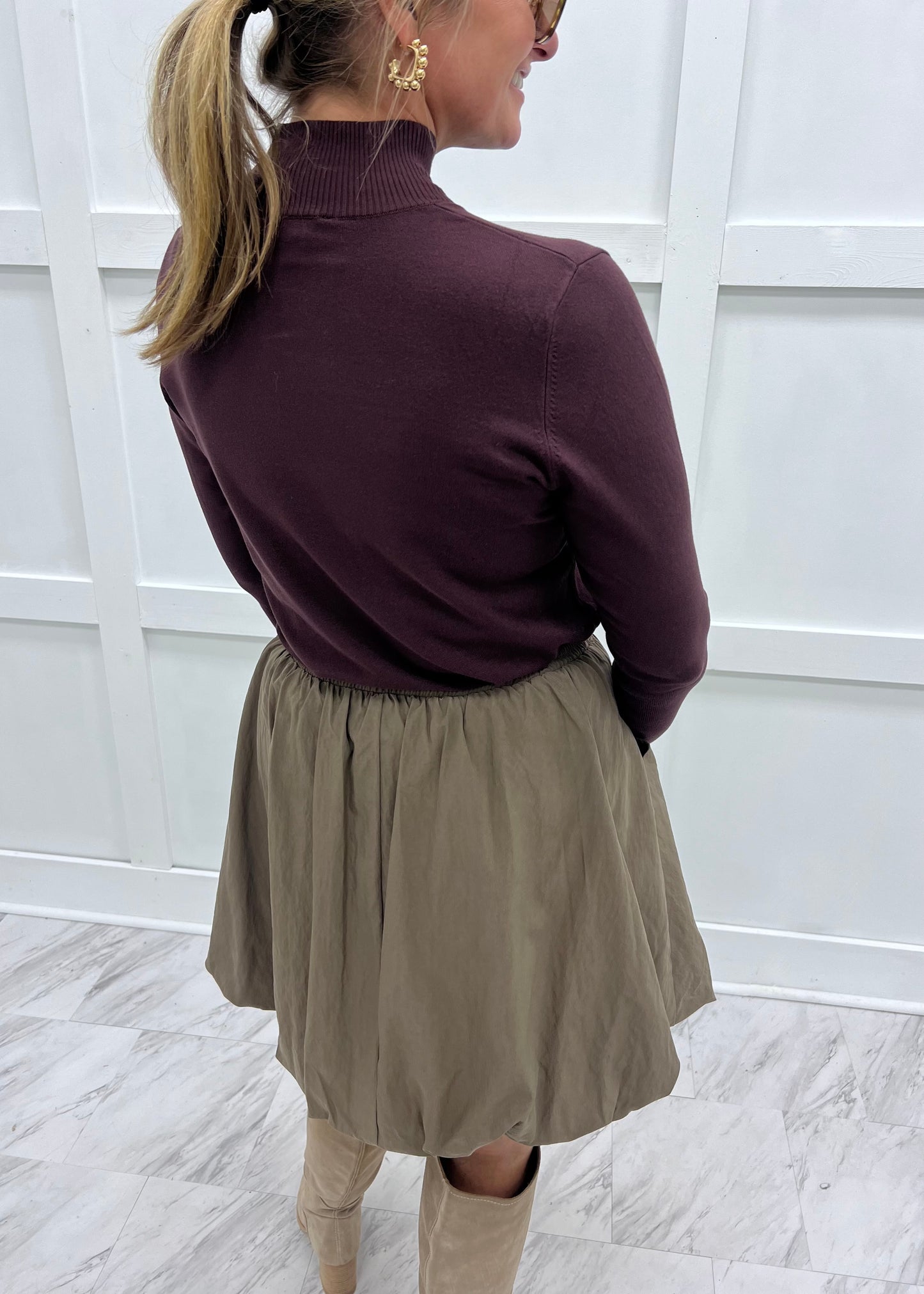 Brynn Bubble Skirt (Brown)
