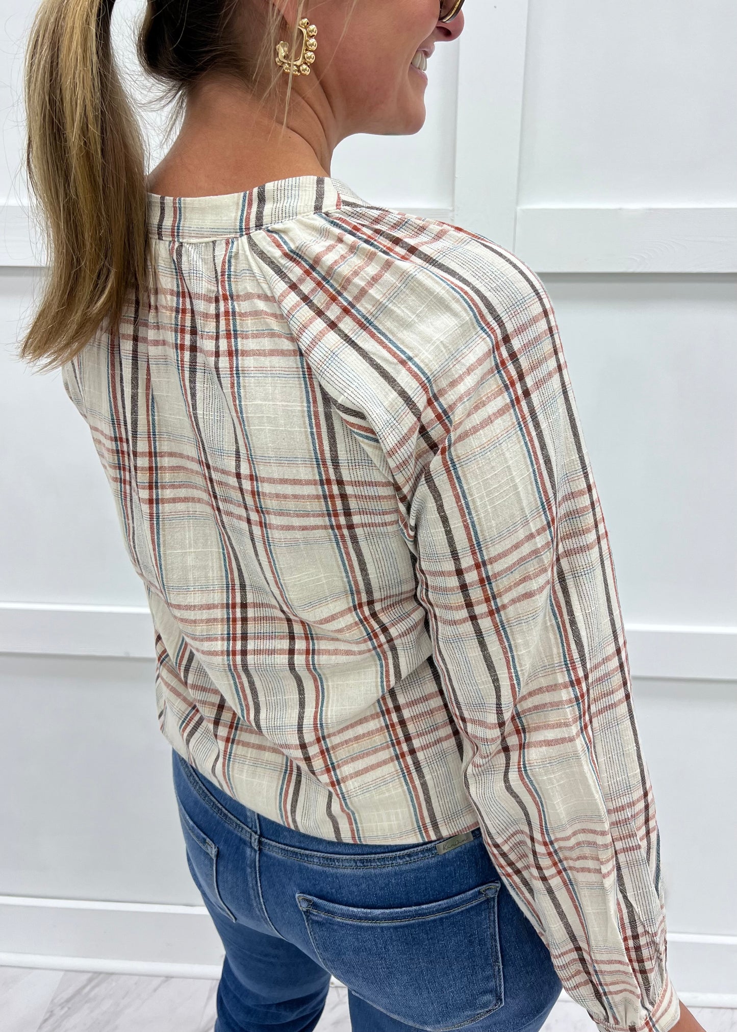 Southern Sweetheart Plaid Top