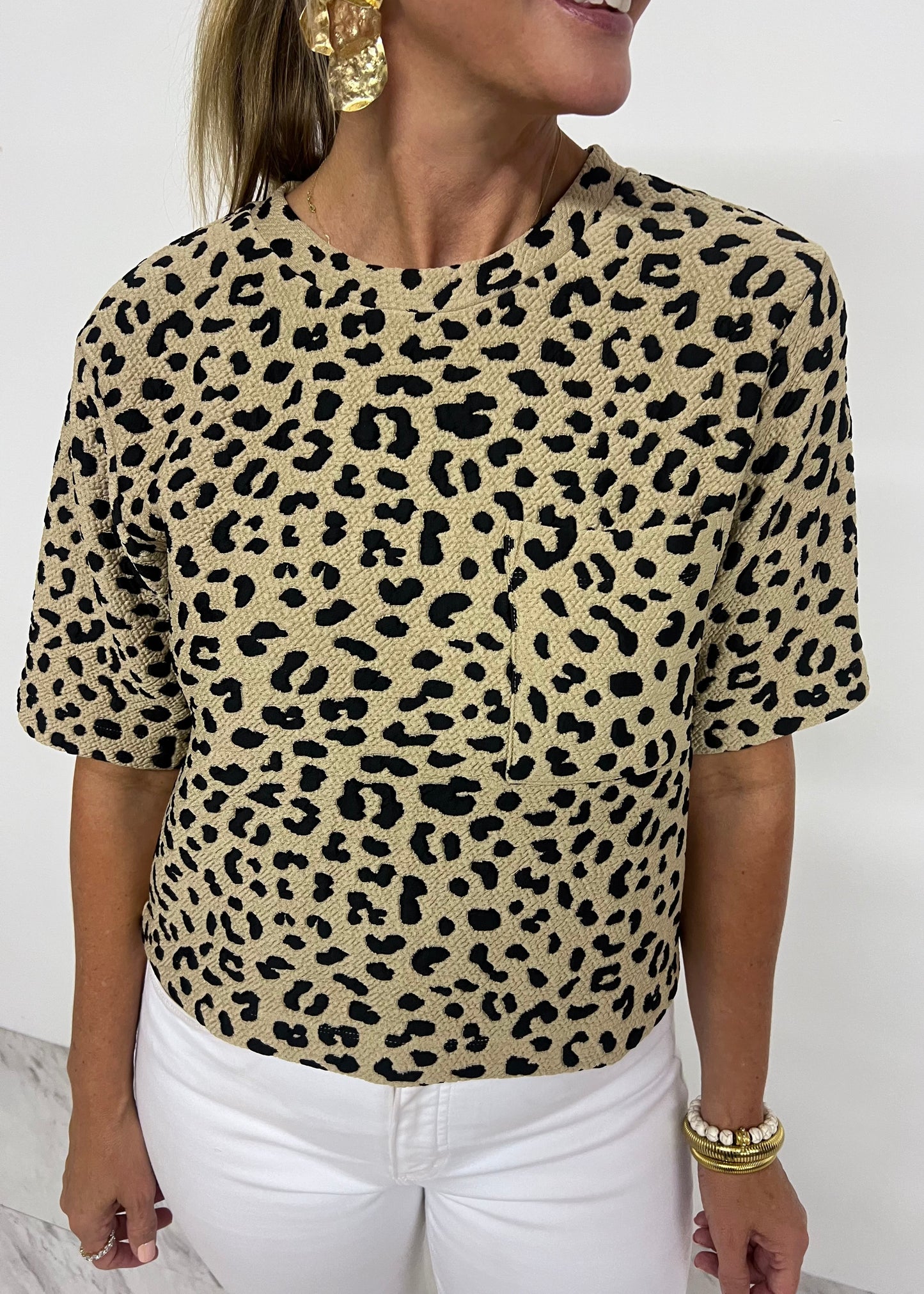 Luxe Leopard Short Sleeve Top