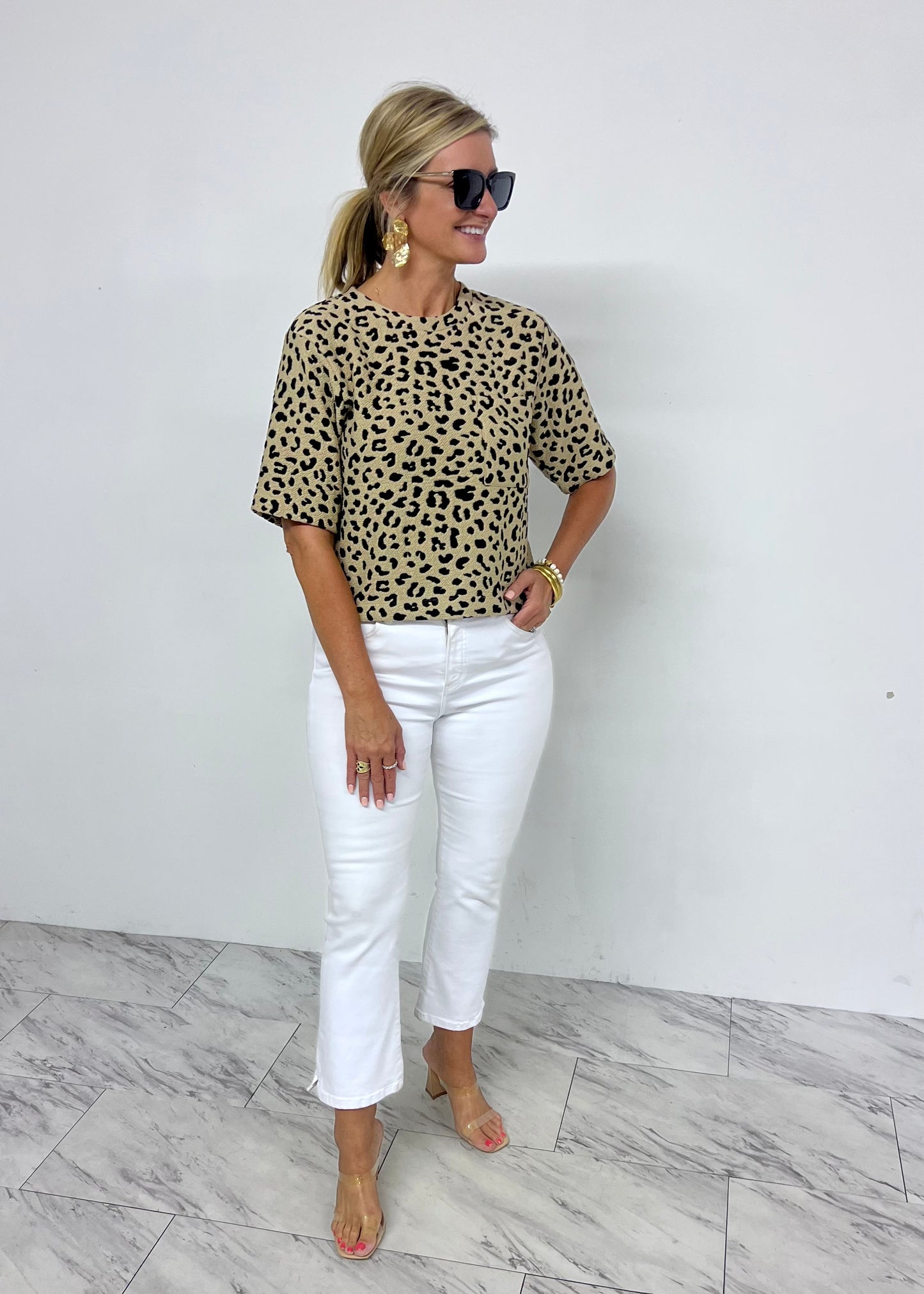 Luxe Leopard Short Sleeve Top