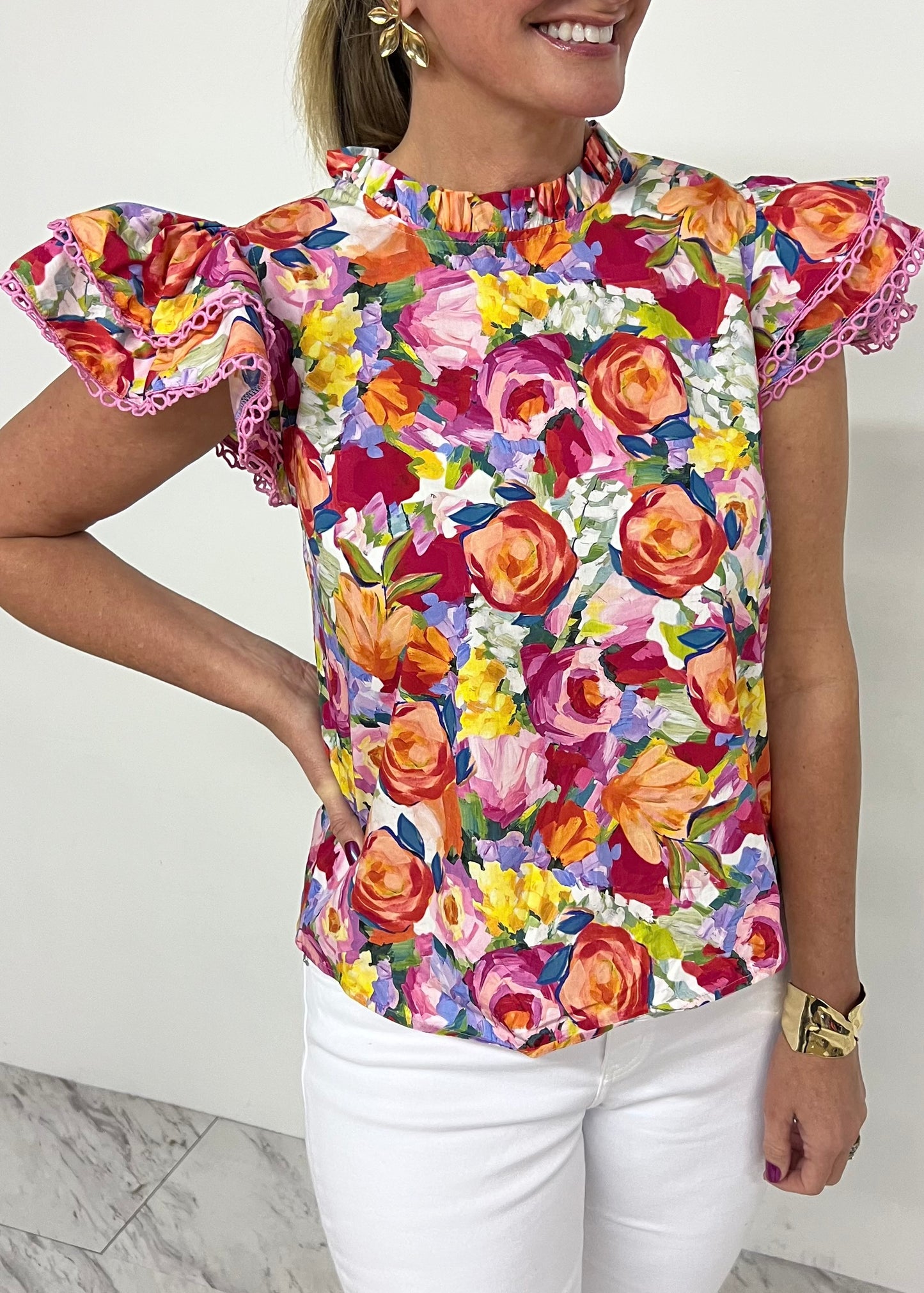 Trina Floral Print Top-FINAL SALE