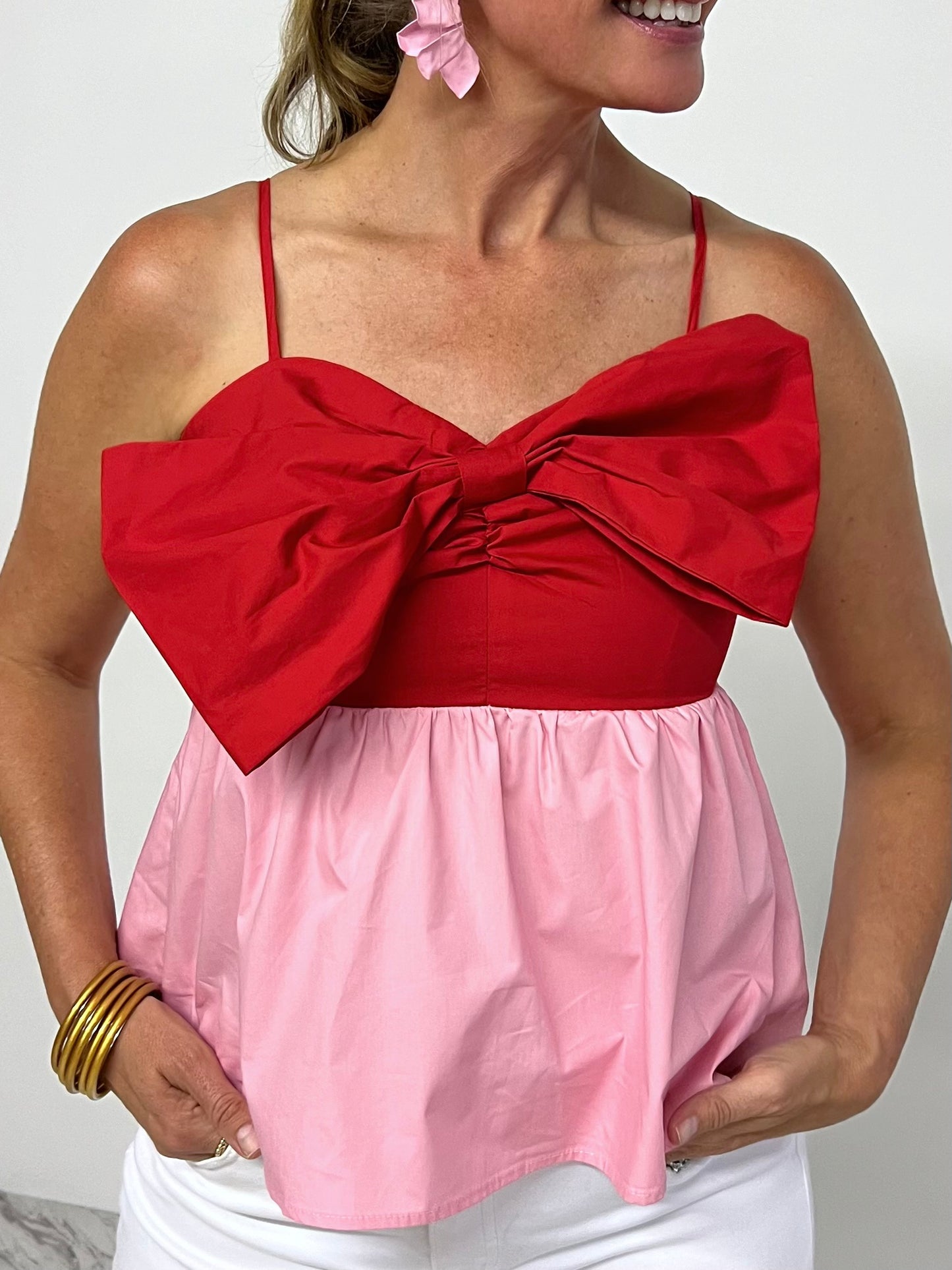 Eloise Bow Top (Red)-FINAL SALE