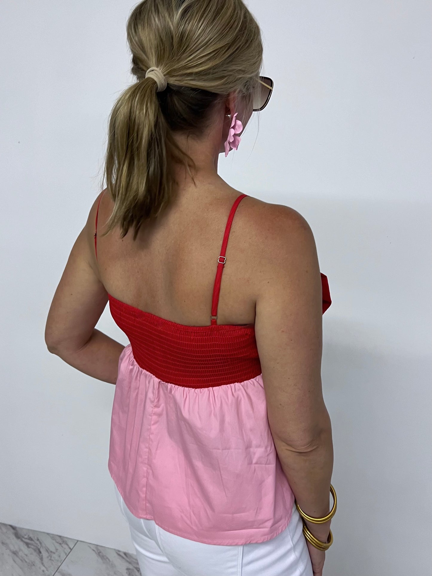 Eloise Bow Top (Red)-FINAL SALE