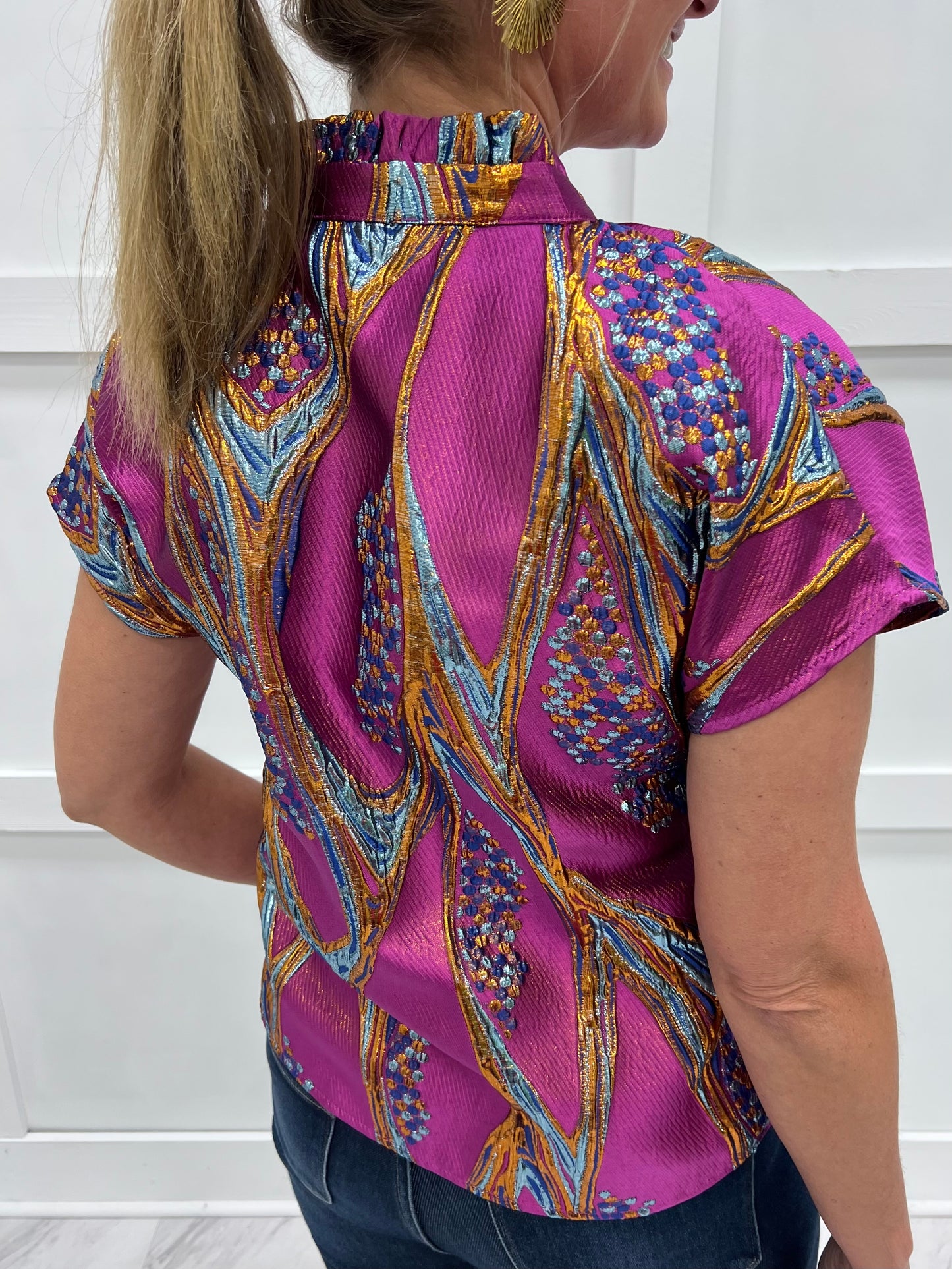 Dahlia Vibrant Pattern Top