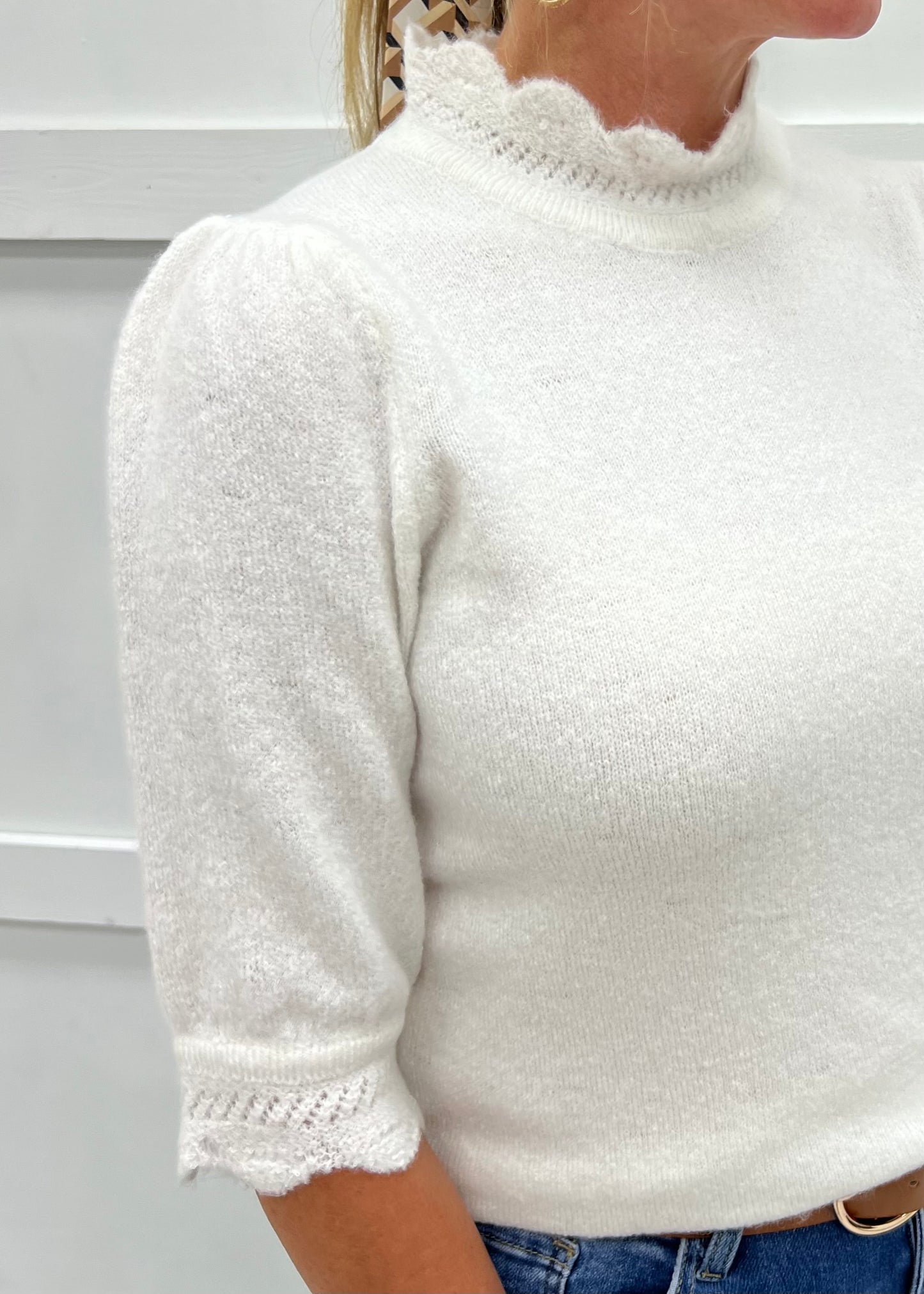 Elevate Scallop Sweater (Winter White)