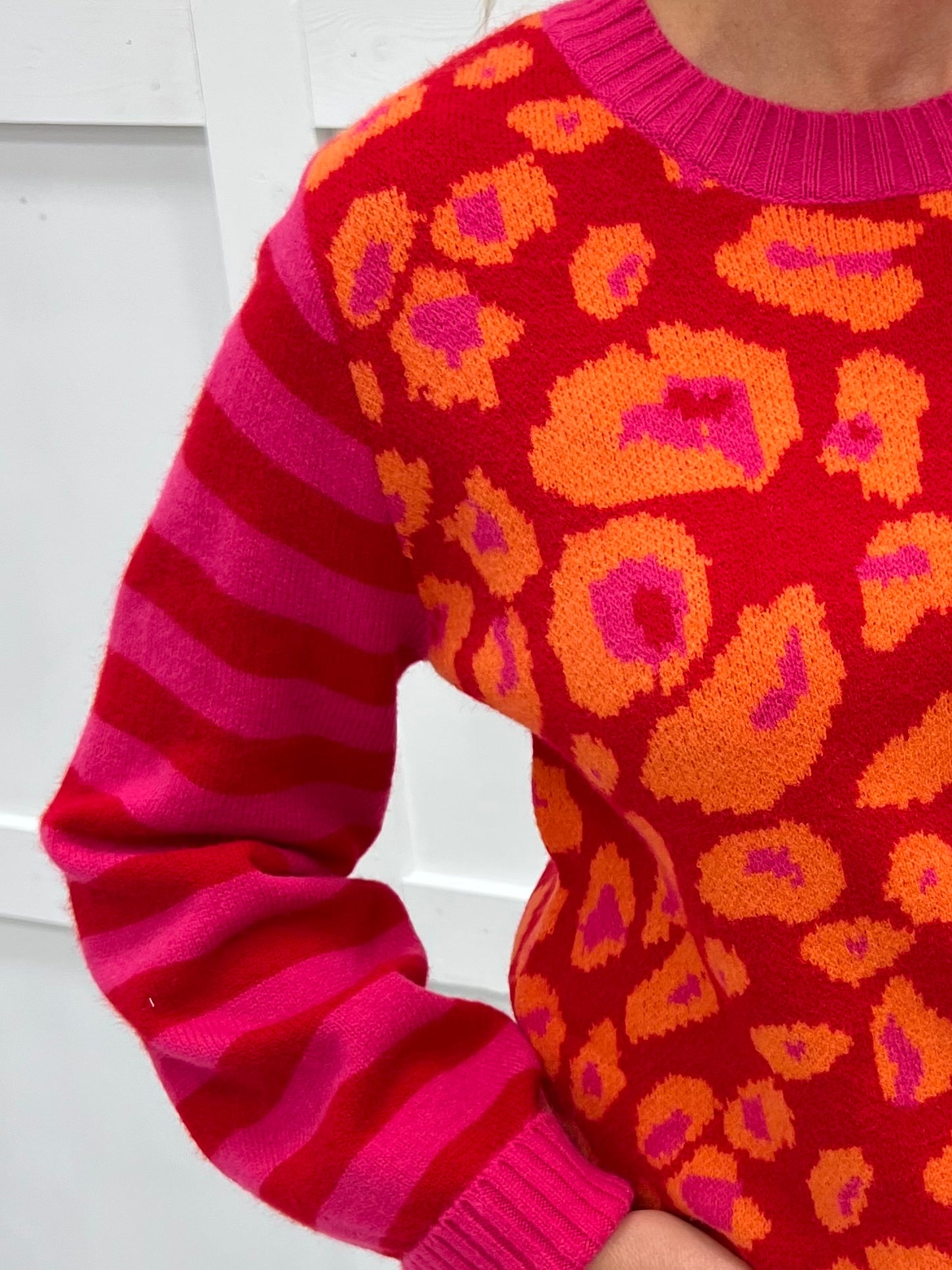 Style Spotting Leopard Mix Sweater