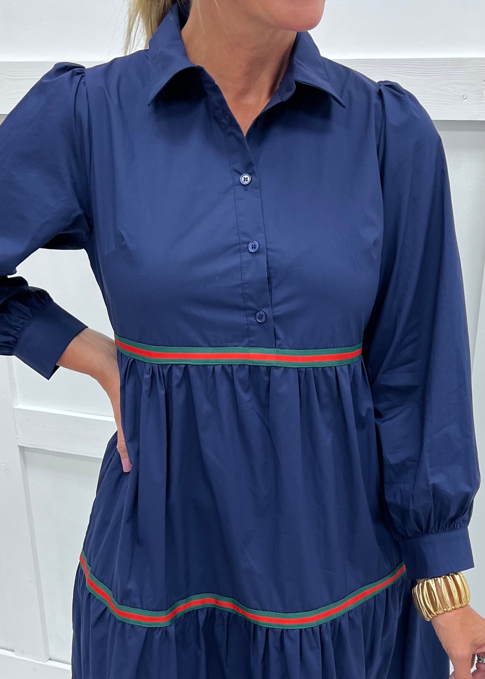 Natalie Navy Blue Midi Dress-FINAL SALE – shop chartreuse