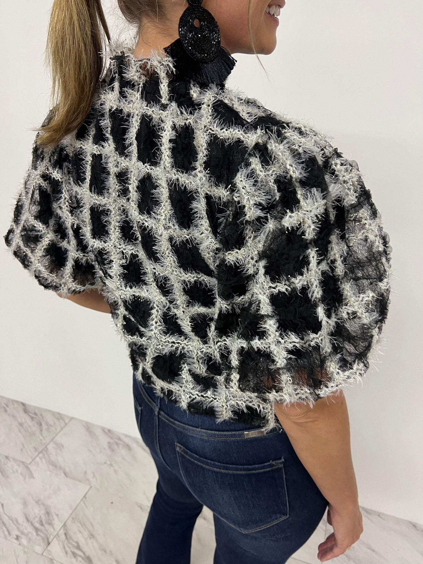 Gweneth Grid + Shimmer Top - FINAL SALE