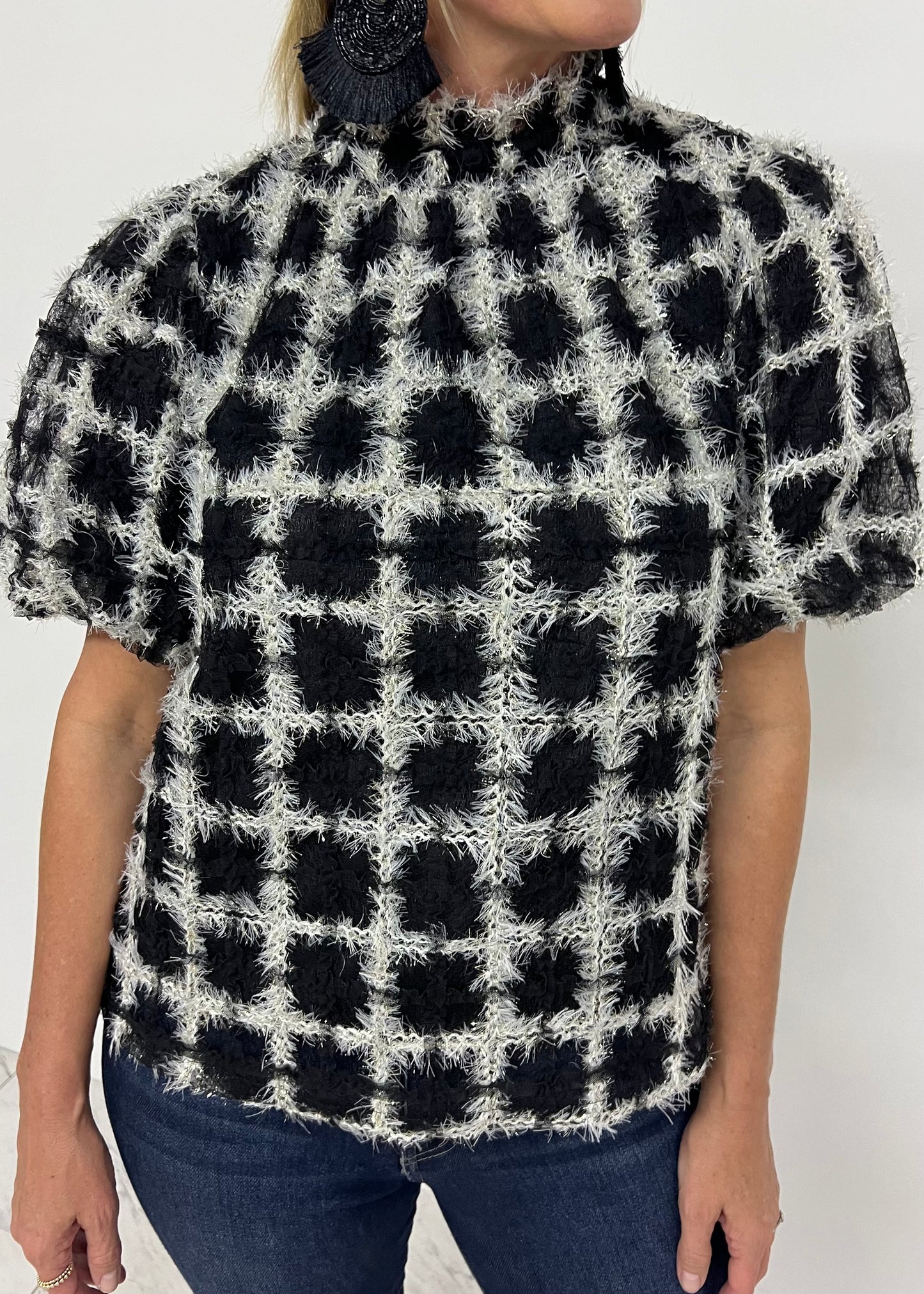 Gweneth Grid + Shimmer Top - FINAL SALE