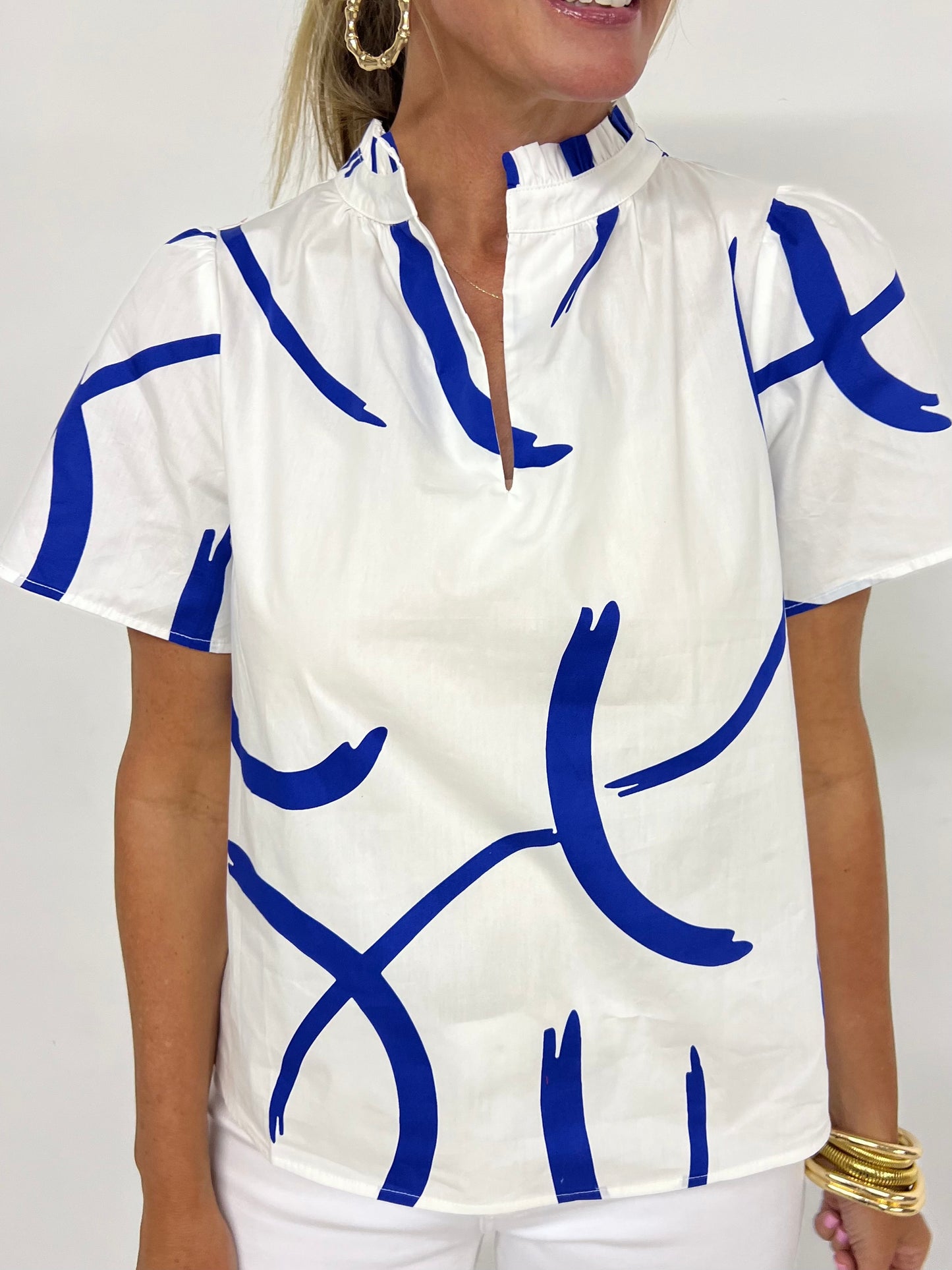 Mykonos Print Top-FINAL SALE
