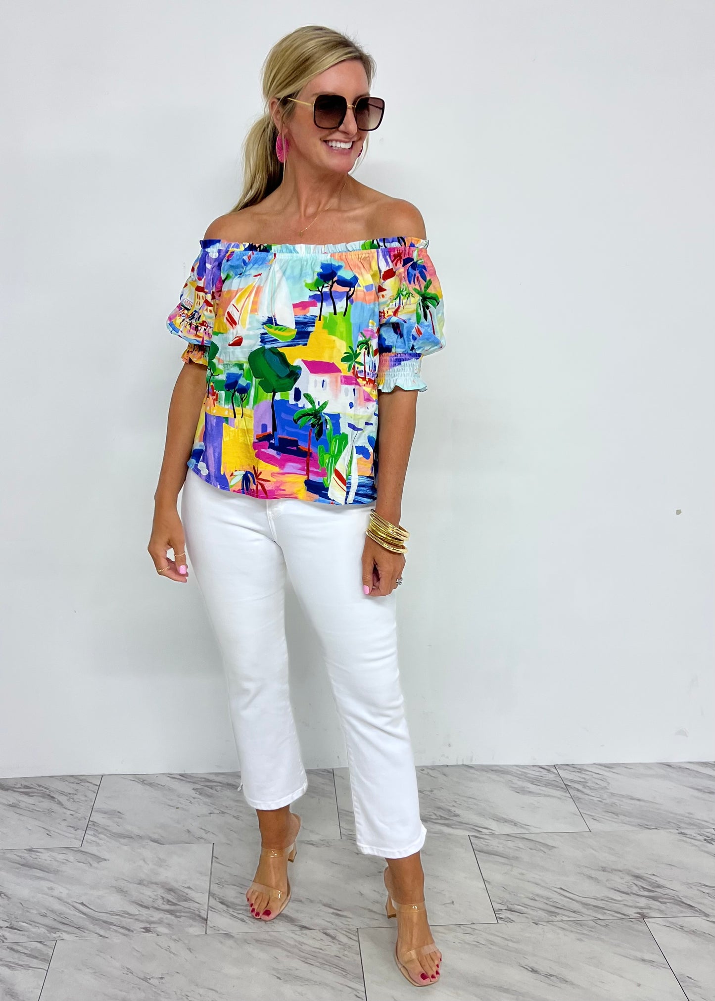 Island Breeze Off The Shoulder Top-FINAL SALE