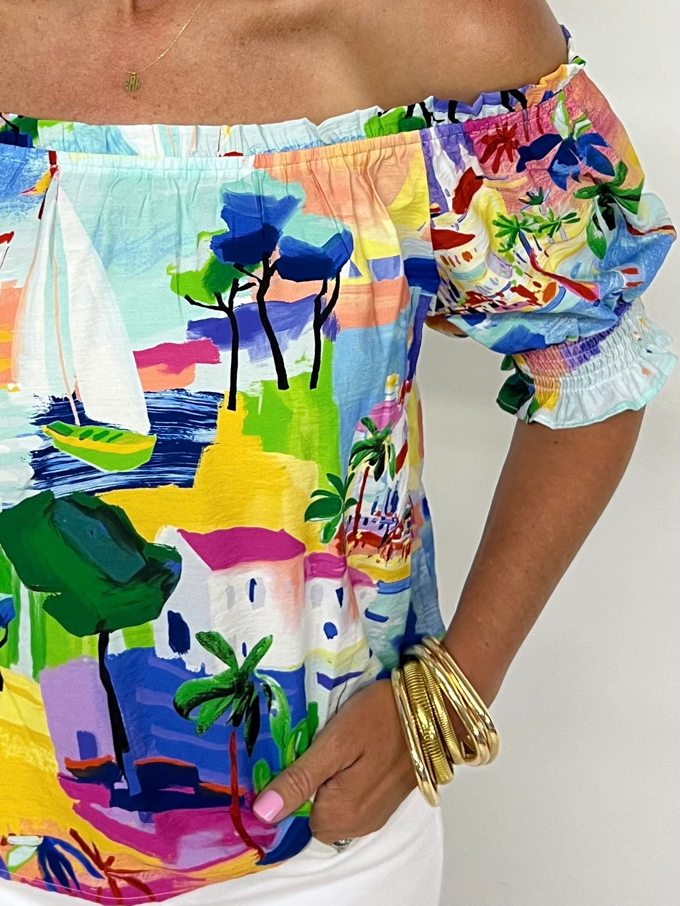 Island Breeze Off The Shoulder Top-FINAL SALE