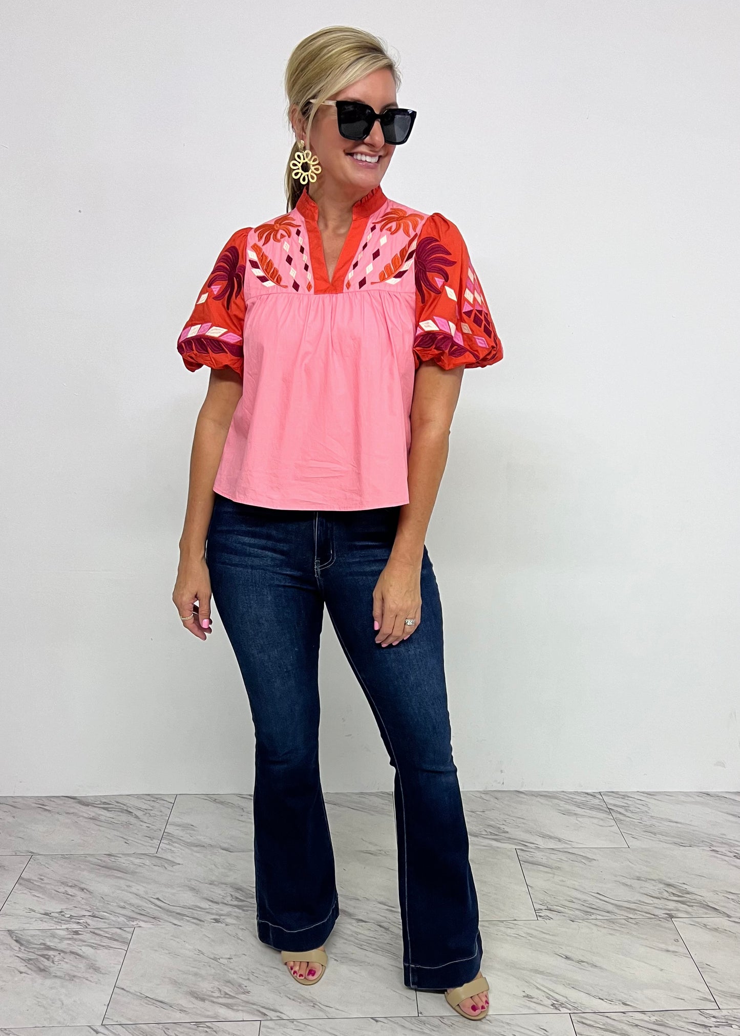 Elise Embroidered Top-FINAL SALE