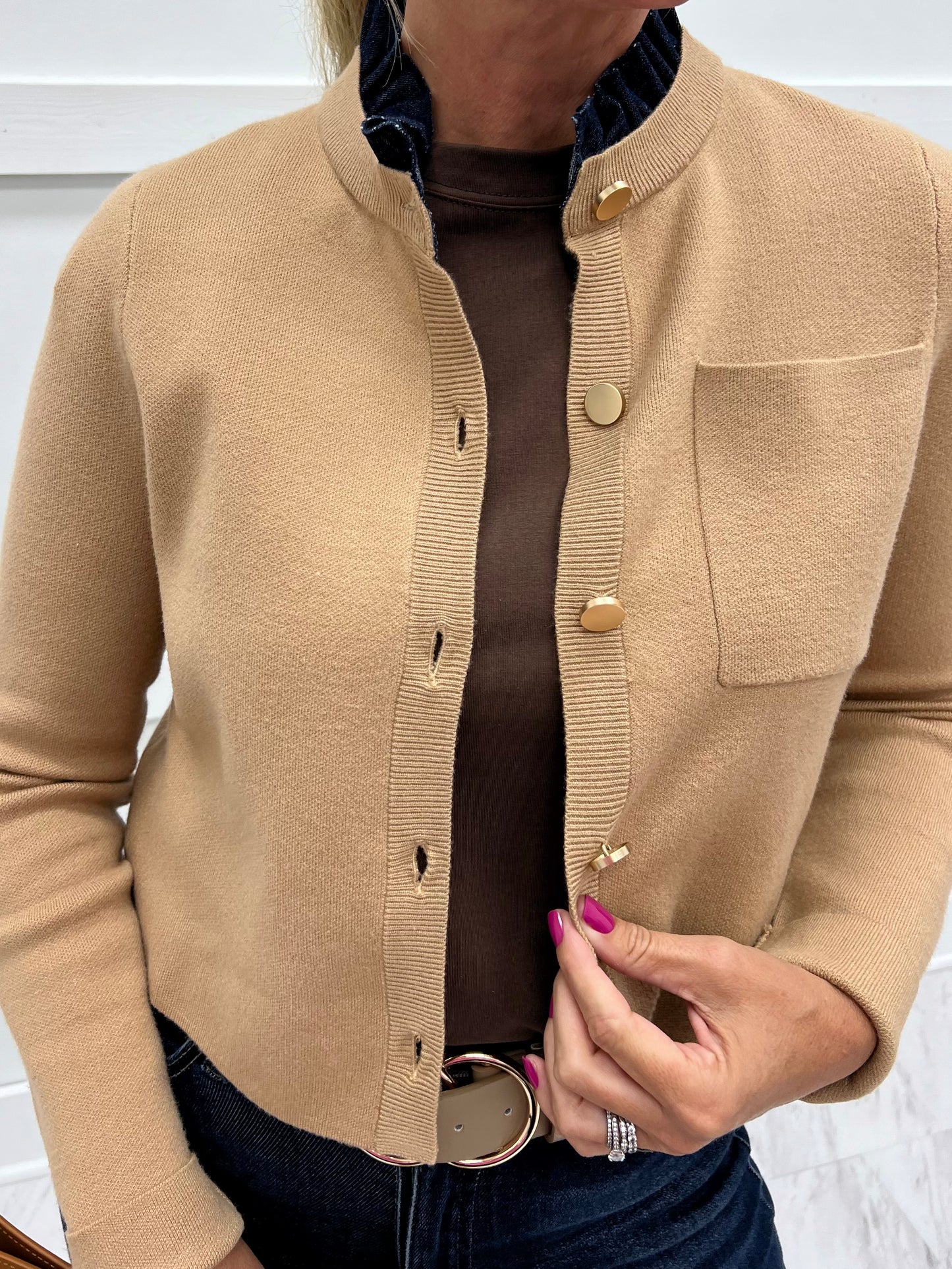 Dakota Denim Trim Cardigan