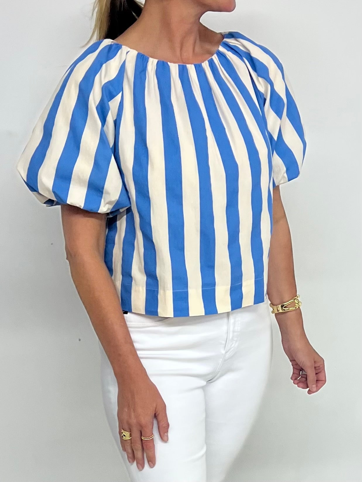 Cabana Blue Stripe Top-FINAL SALE