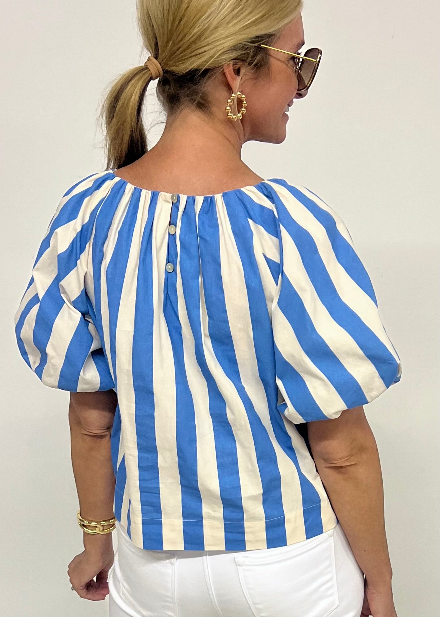 Cabana Blue Stripe Top-FINAL SALE
