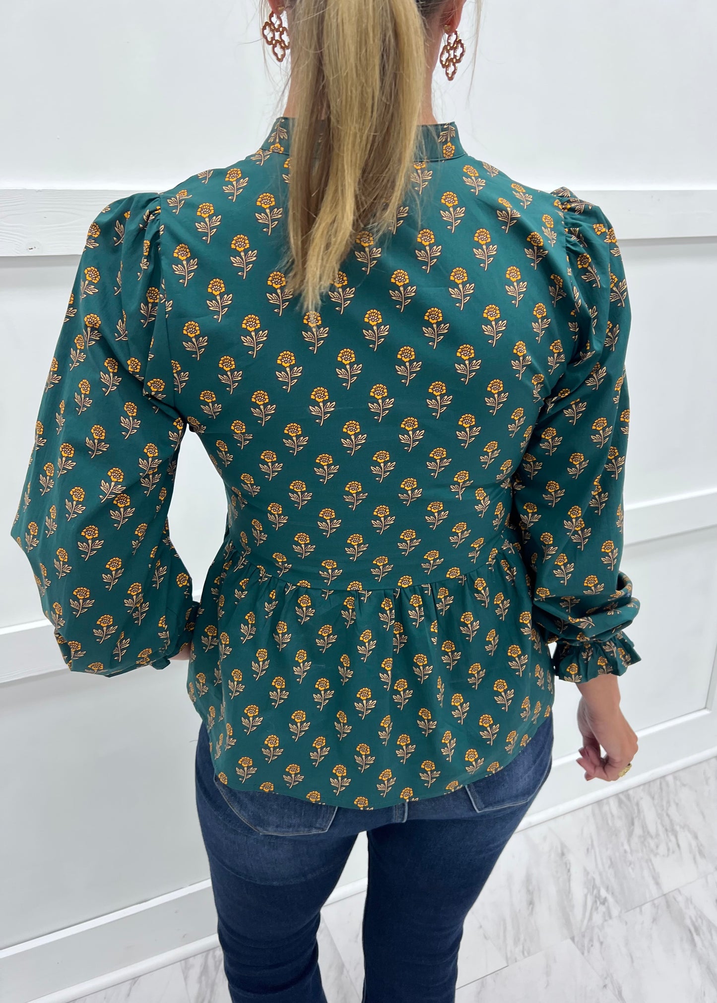 Sadler Print + Scallop Top
