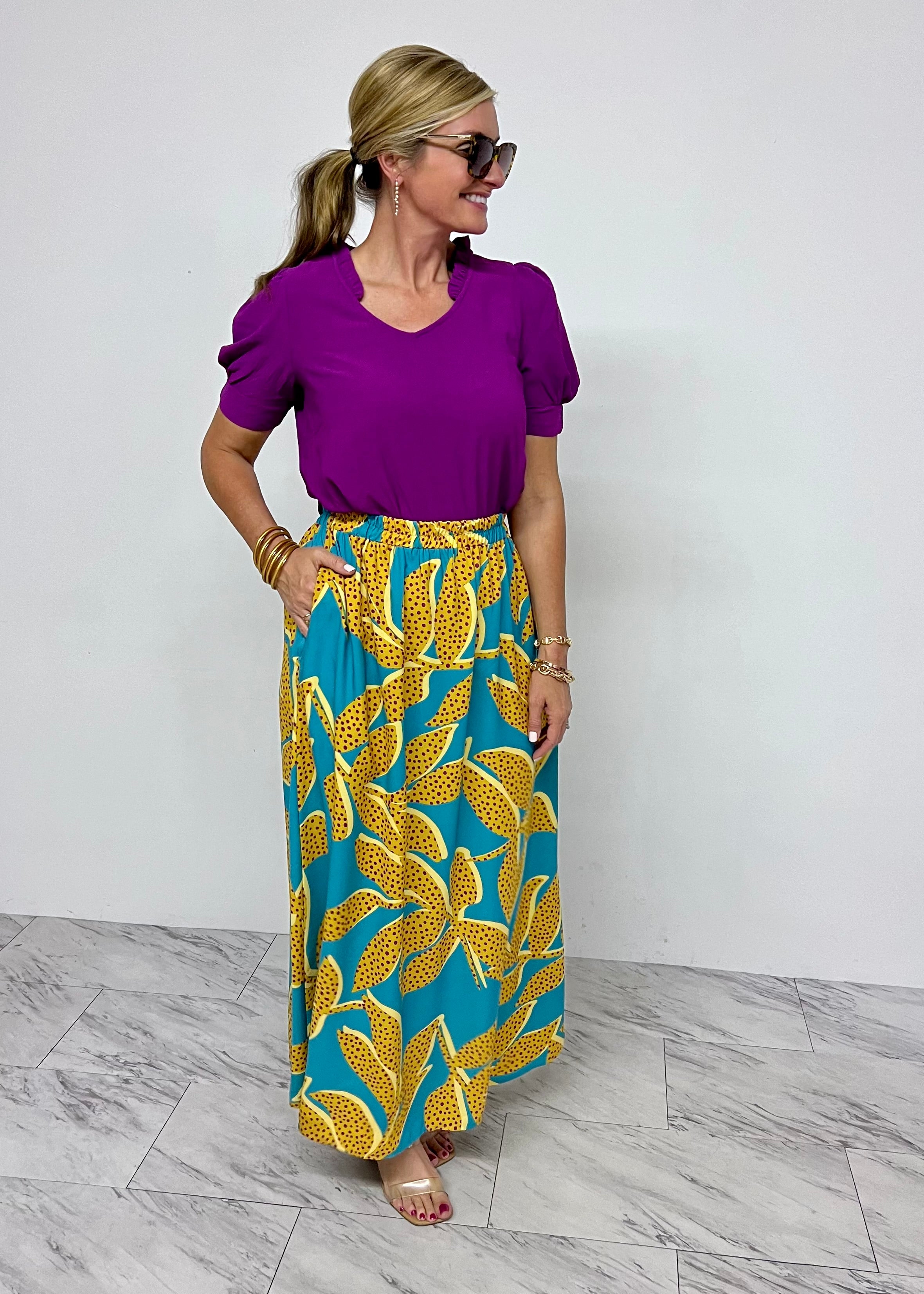 Ashley Print Maxi Skirt - FINAL SALE – shop chartreuse