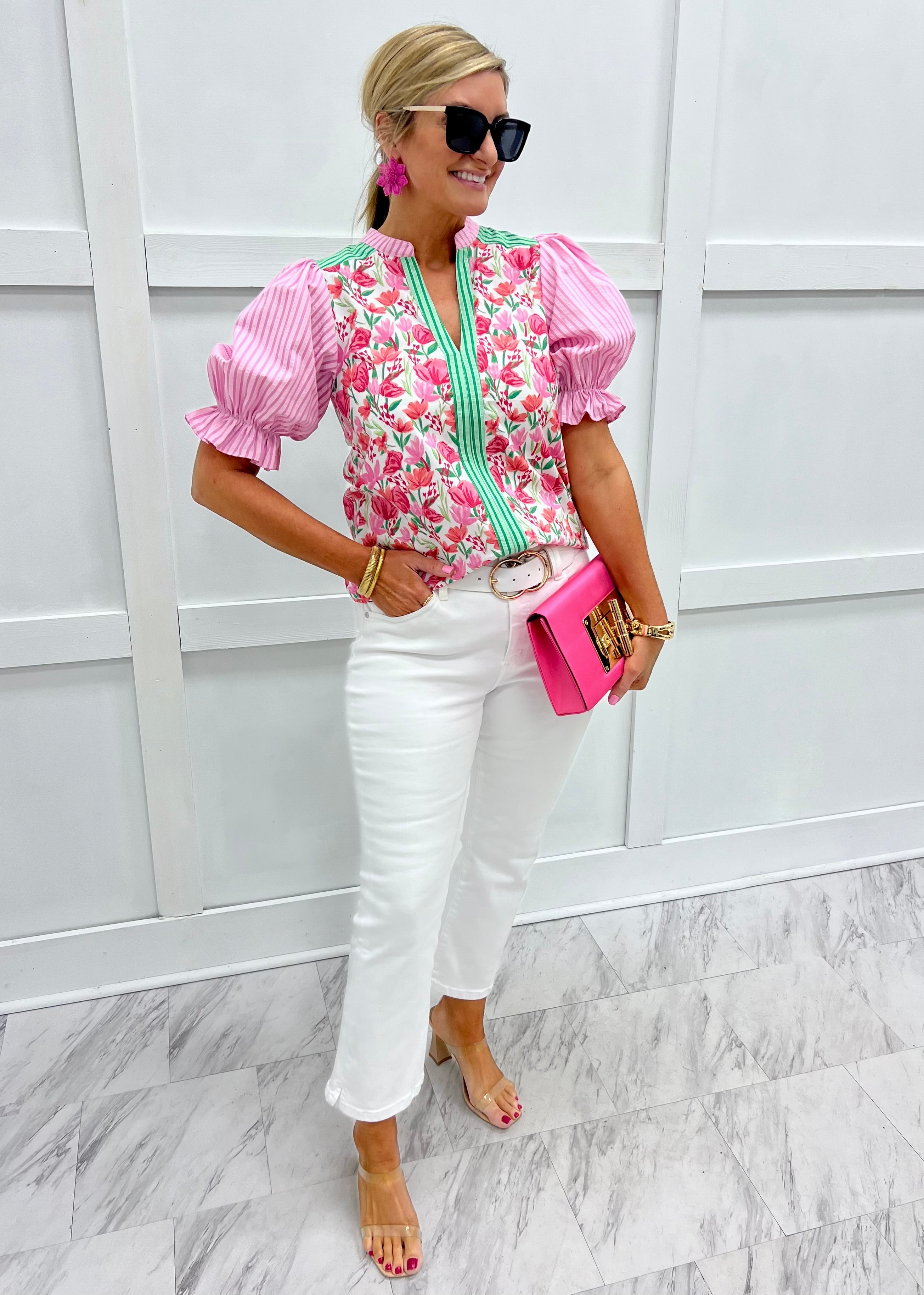 Tilly Tulip Mix Print Top-FINAL SALE – shop chartreuse