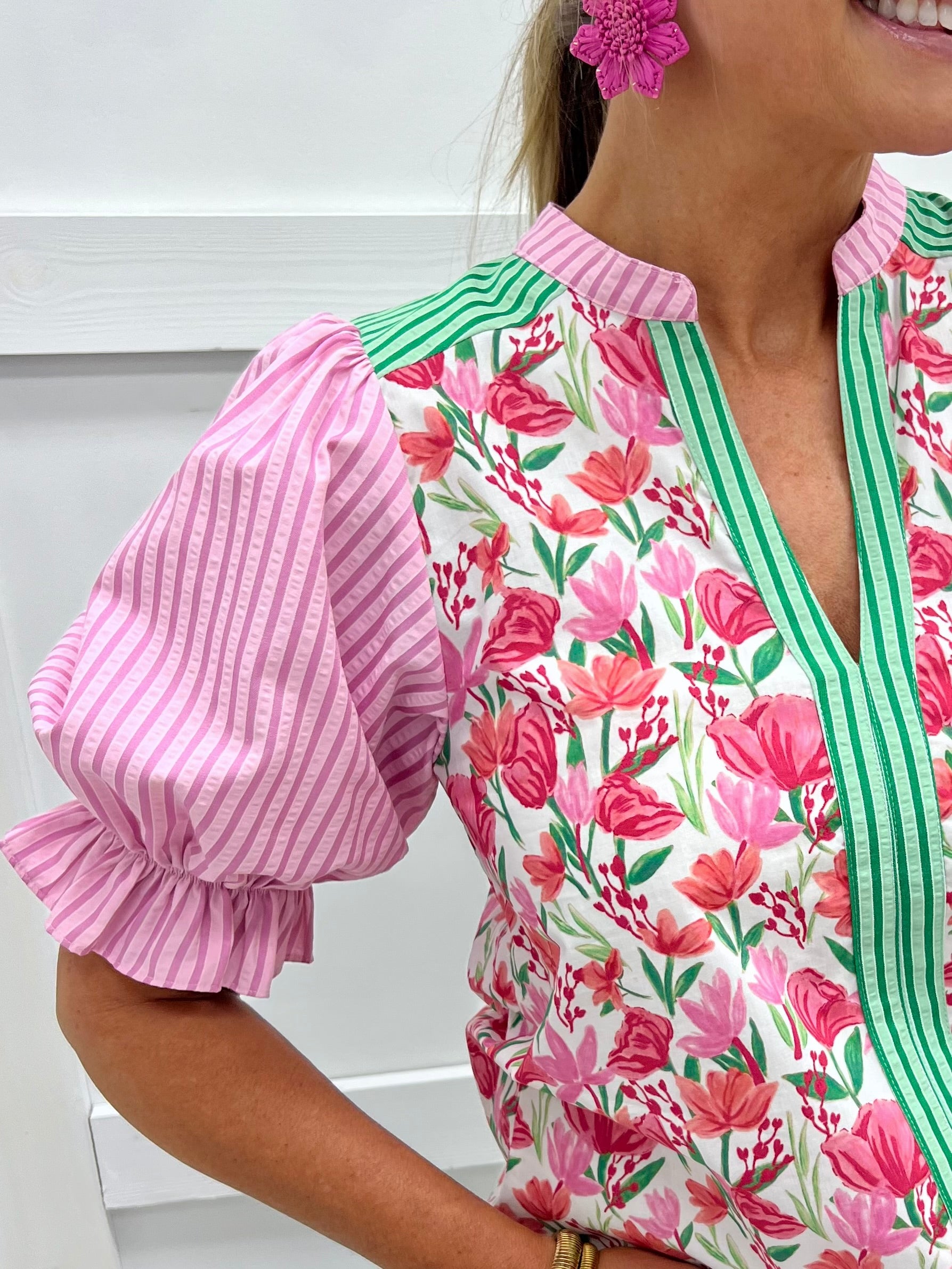 Tilly Tulip Mix Print Top-FINAL SALE – shop chartreuse
