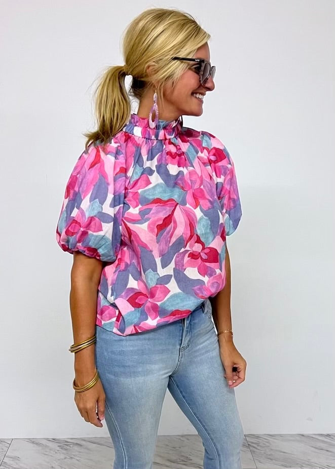 
                  
                    Lexi Flower Puff Sleeve Top - FINAL SALE
                  
                