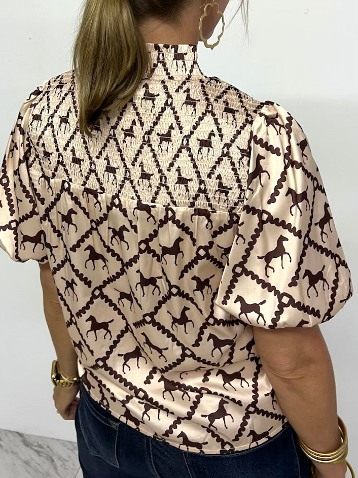 
                      
                        Woodford Horse Print Top - FINAL SALE
                      
                    