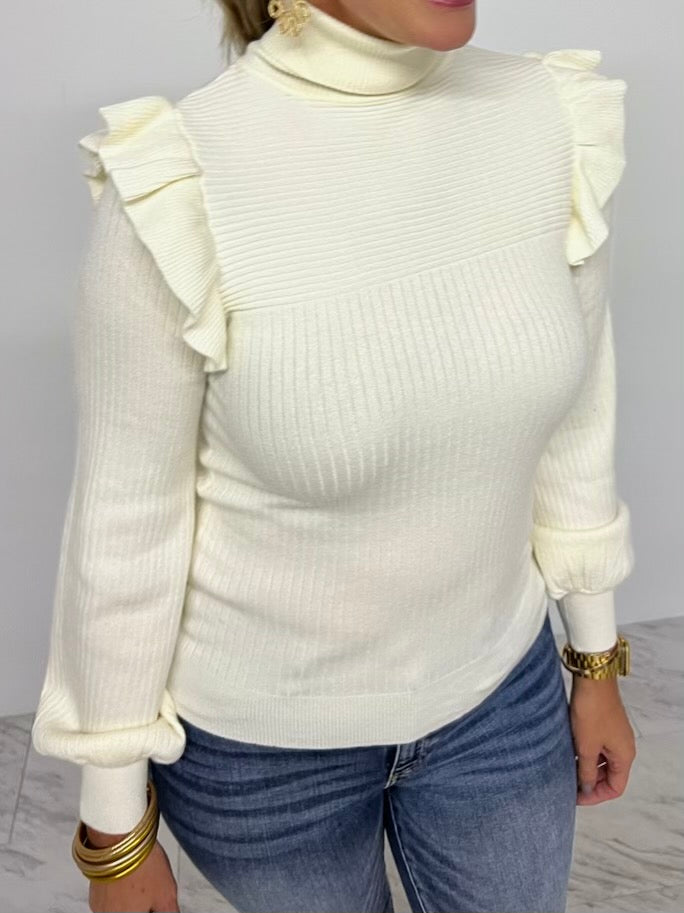 
                      
                        Tinsley Ruffle Turtle Neck (Ivory)
                      
                    