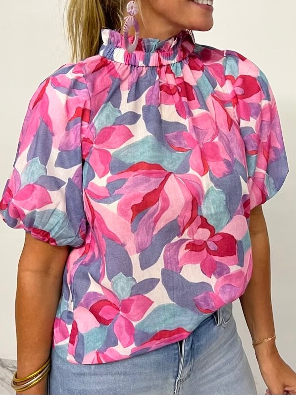 
                  
                    Lexi Flower Puff Sleeve Top - FINAL SALE
                  
                