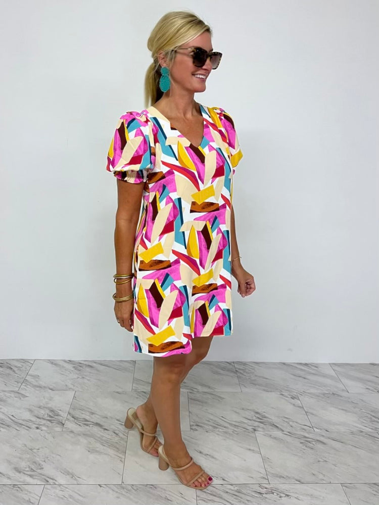 
                  
                    Clare Print V.Neck Dress - FINAL SALE
                  
                