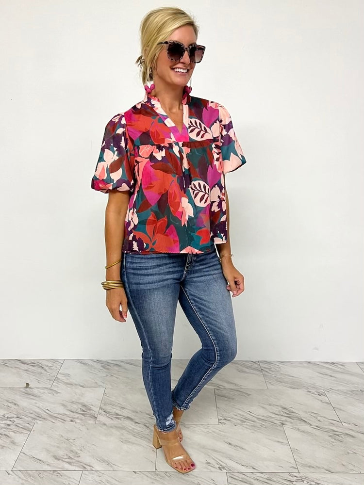 
                      
                        Floral V.Neck Puff Sleeve Top - FINAL SALE
                      
                    