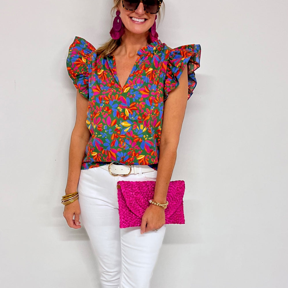 
                  
                    Miller Tropical Print Floral Top - FINAL SALE
                  
                