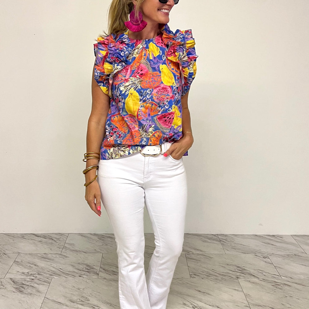 
                  
                    Summer Slice Print + Ruffle Top - FINAL SALE
                  
                