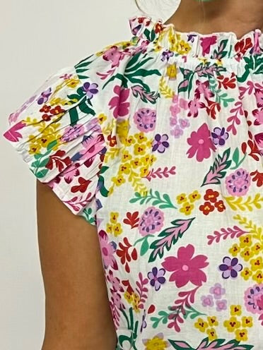 Summer Wild Floral Print Top -- FINAL SALE