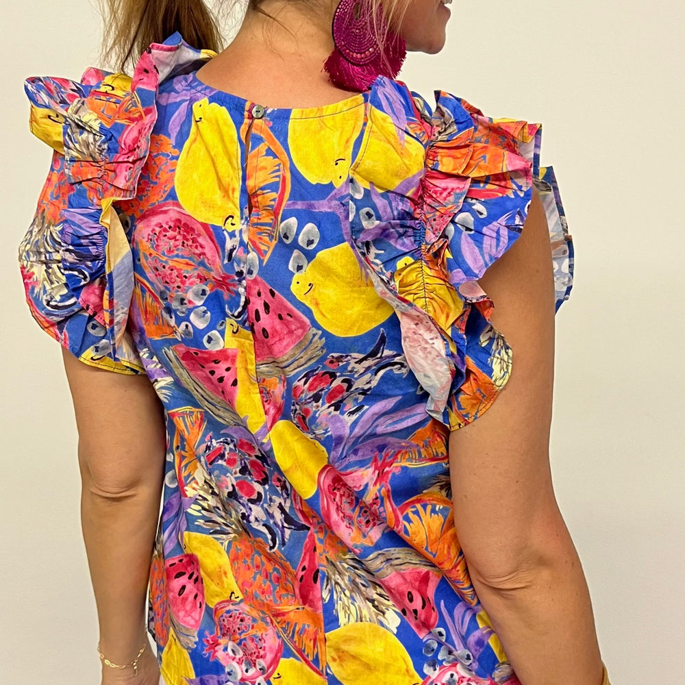 
                  
                    Summer Slice Print + Ruffle Top - FINAL SALE
                  
                