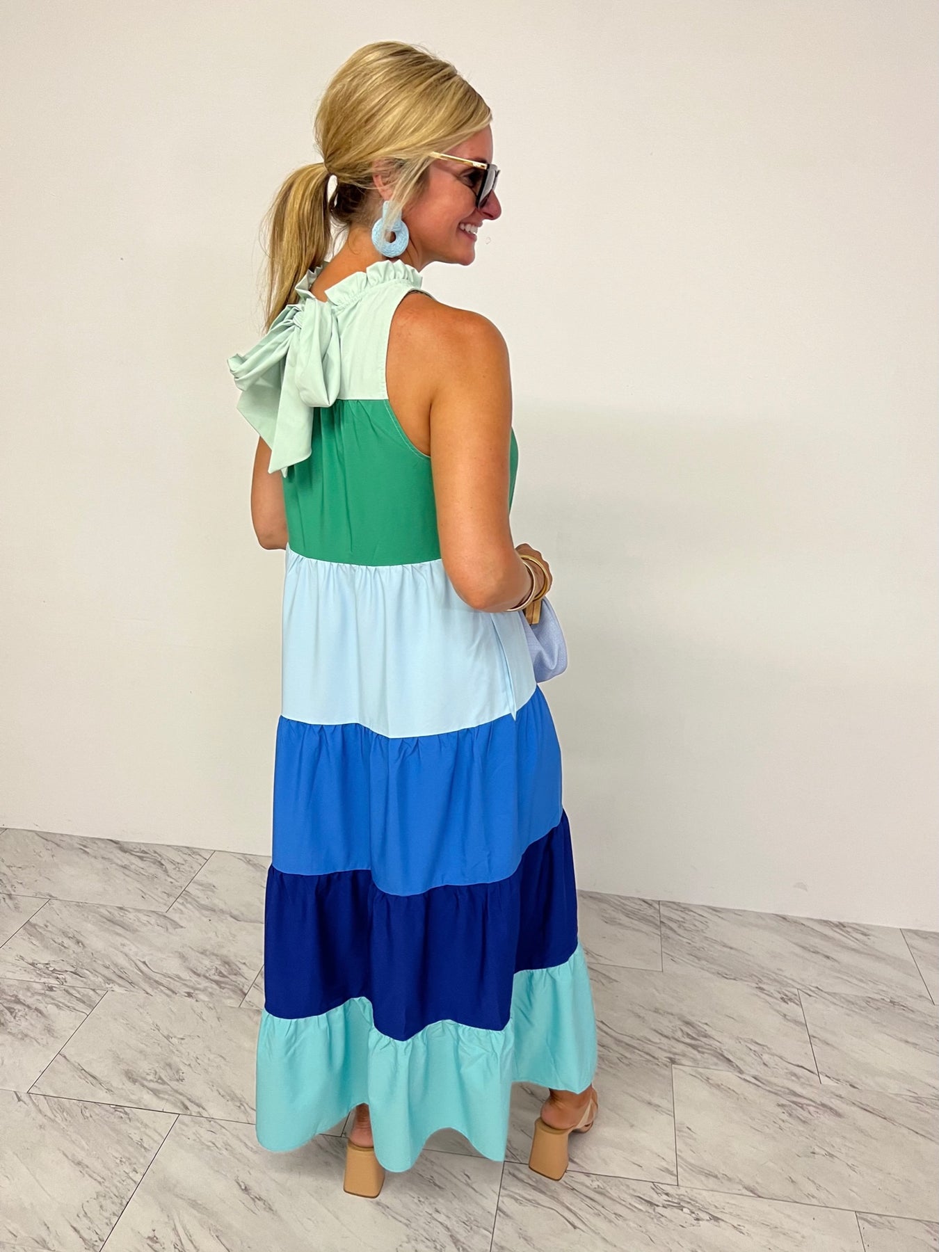 Ocean Hues Color Block Maxi Dress – shop chartreuse