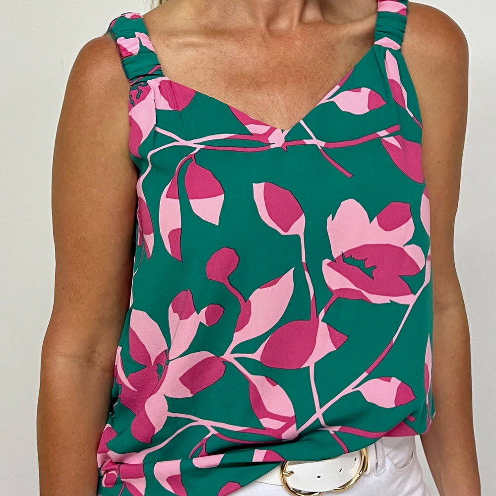 
                  
                    Alexis Print Elastic Strap Tank Top - FINAL SALE
                  
                