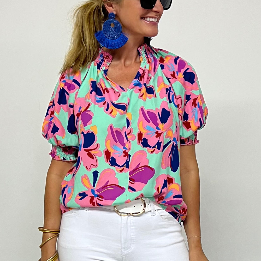 
                      
                        Jada Print V.Neck Top - FINAL SALE
                      
                    