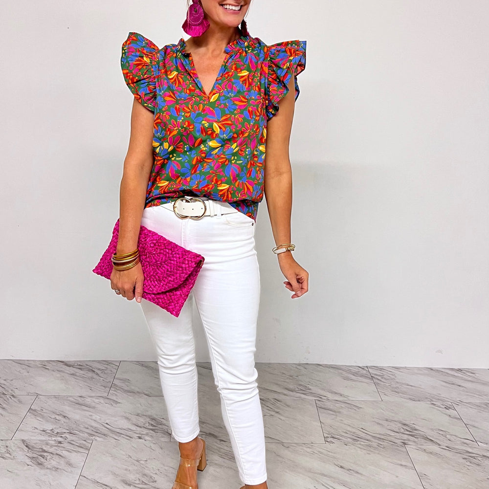 
                  
                    Miller Tropical Print Floral Top - FINAL SALE
                  
                