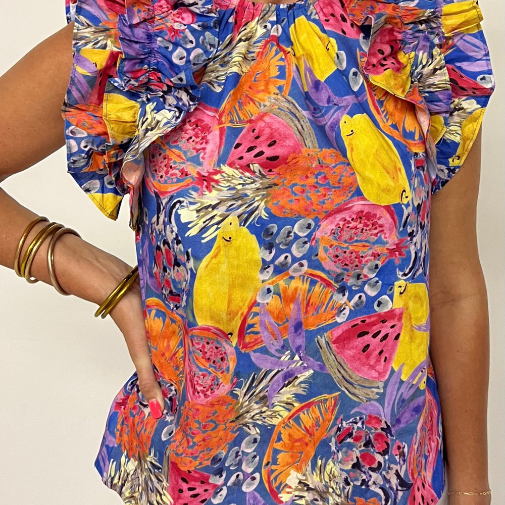 Summer Slice Print + Ruffle Top - FINAL SALE