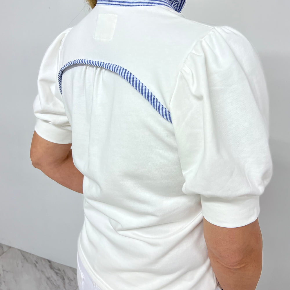 
                  
                    Kiawah Stripe Collar Top (White)
                  
                