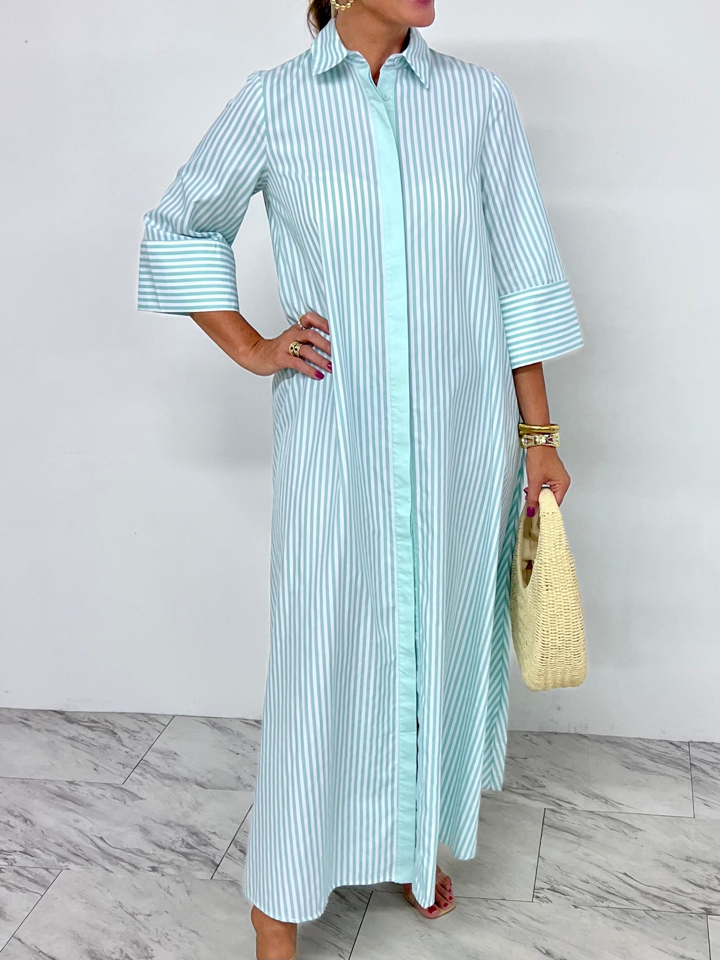 Santa Monica Shirt Dress (Mint)