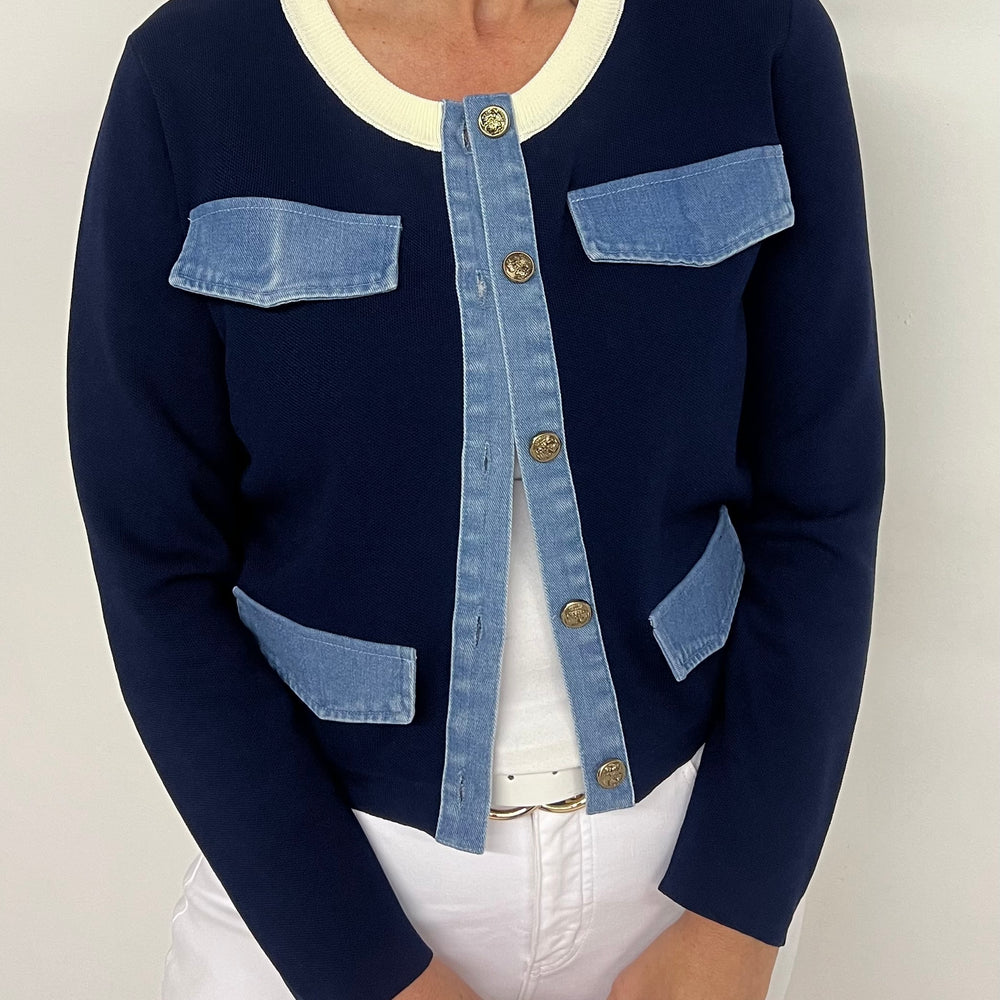 Alex Navy + Denim Cardigan